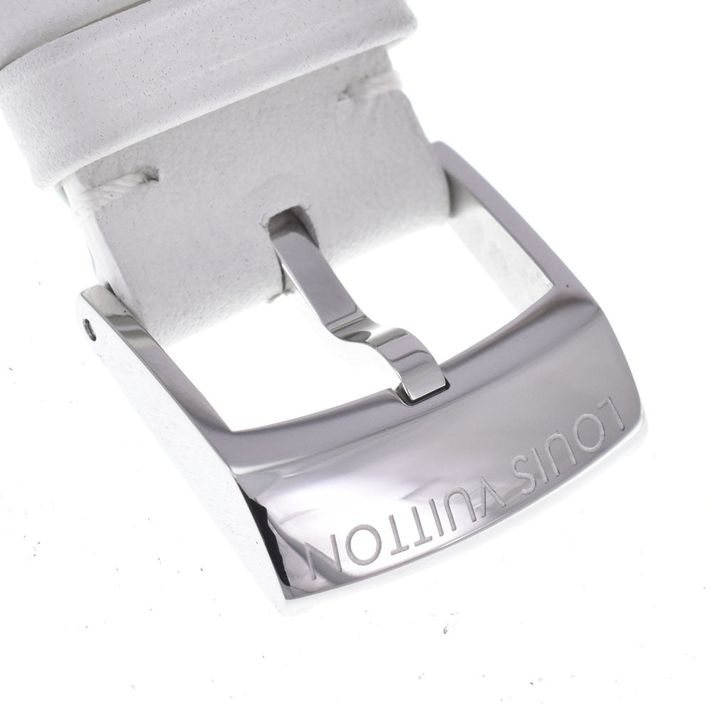 Louis Vuitton Tambour Quartz Stainless Steel And Monogram Rubber Watch (Pre-Owned)