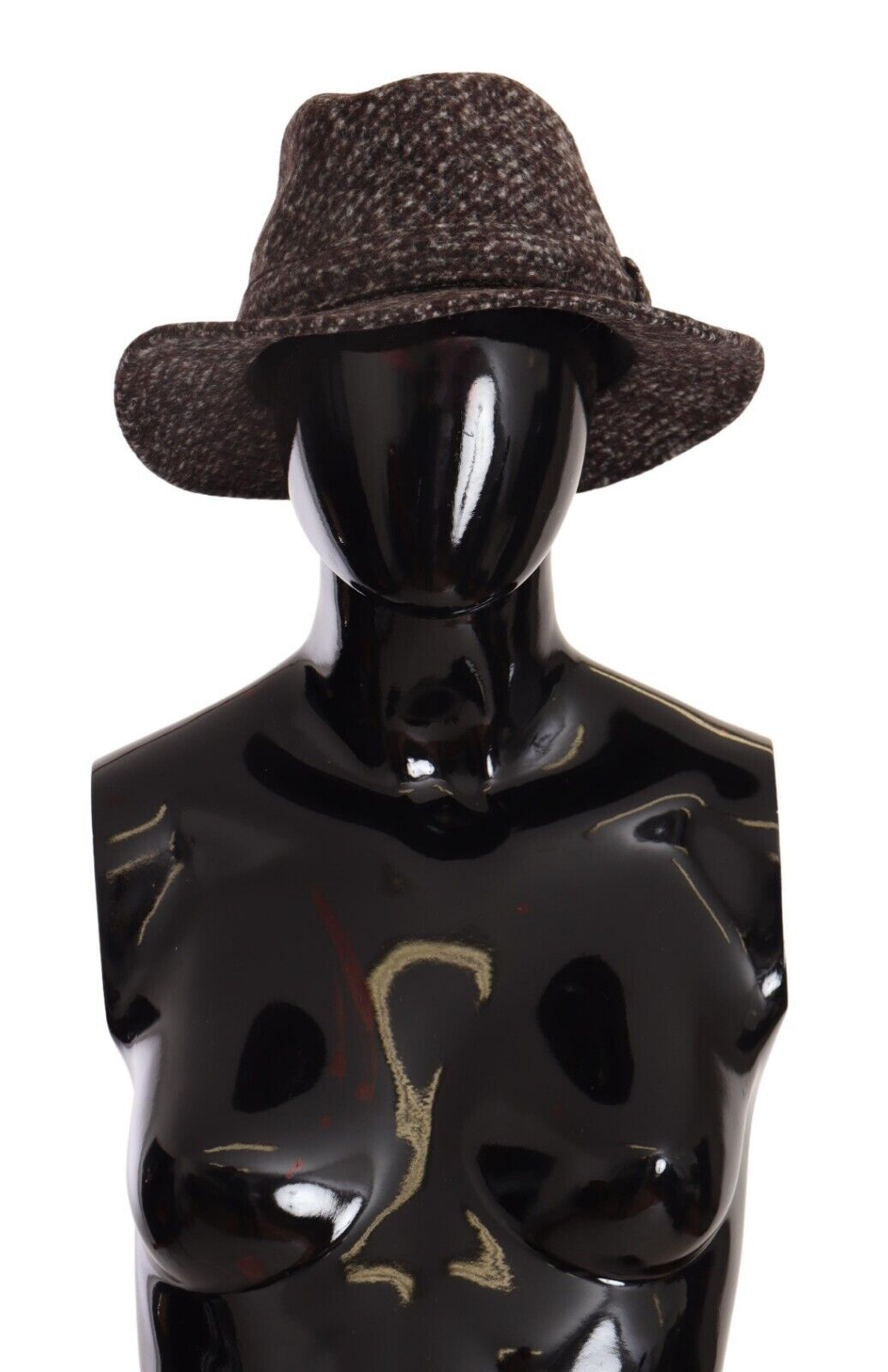Dolce & Gabbana Gray Melange Blended Textured Tweed Women's Hat