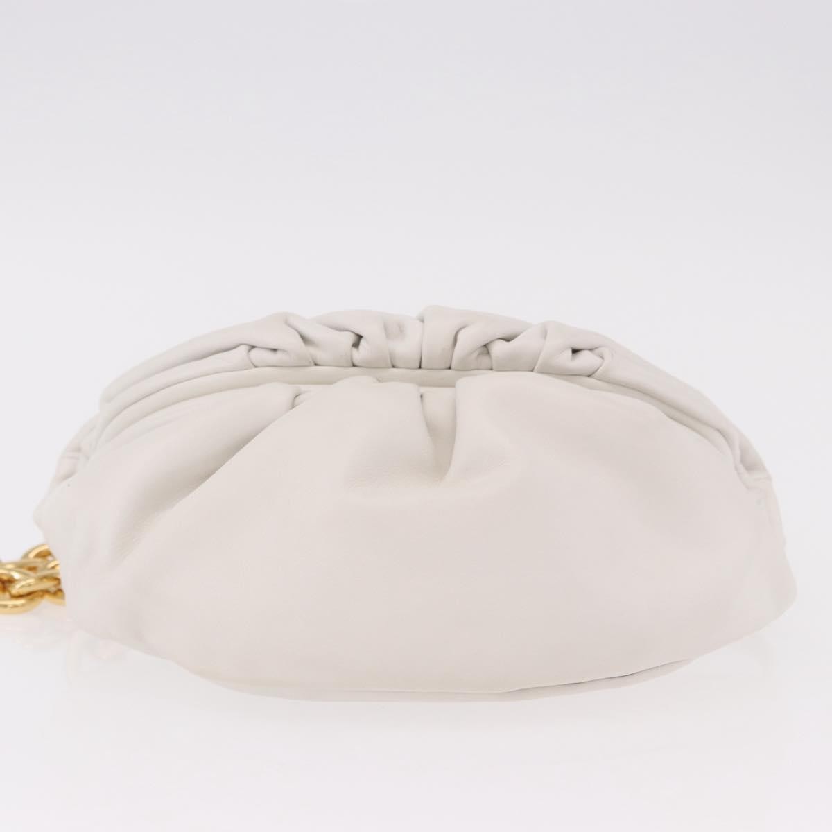 Bottega Veneta The Chain Leather White Leather Shoulder Bag Bag (Pre-Owned)