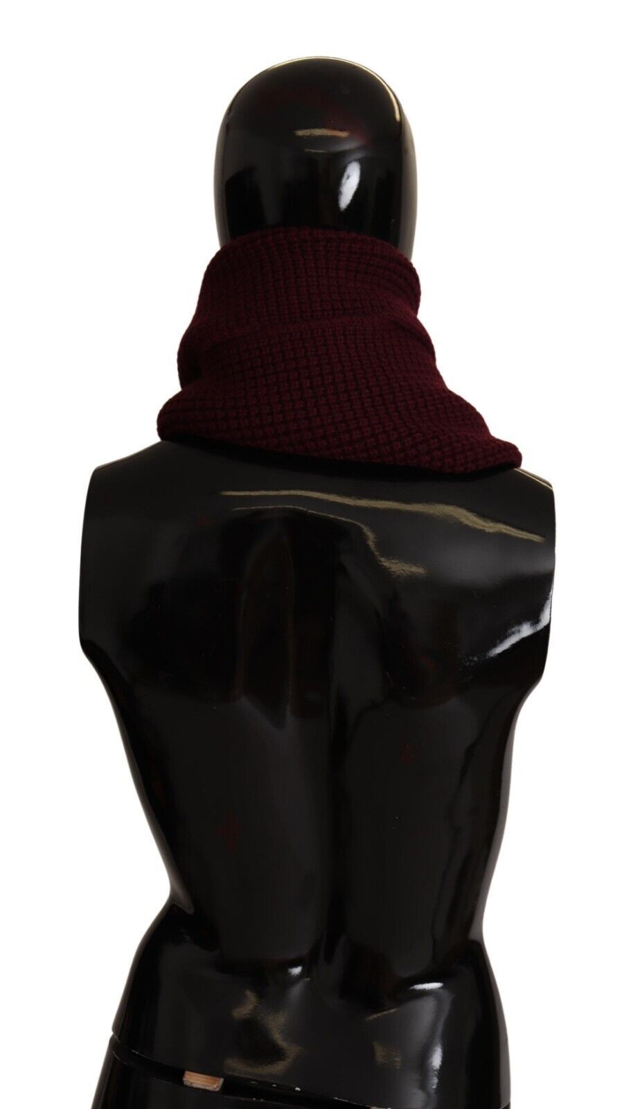 Dolce & Gabbana Dark Red Cashmere Logo Wrap Shawl Knitted Women's Scarf
