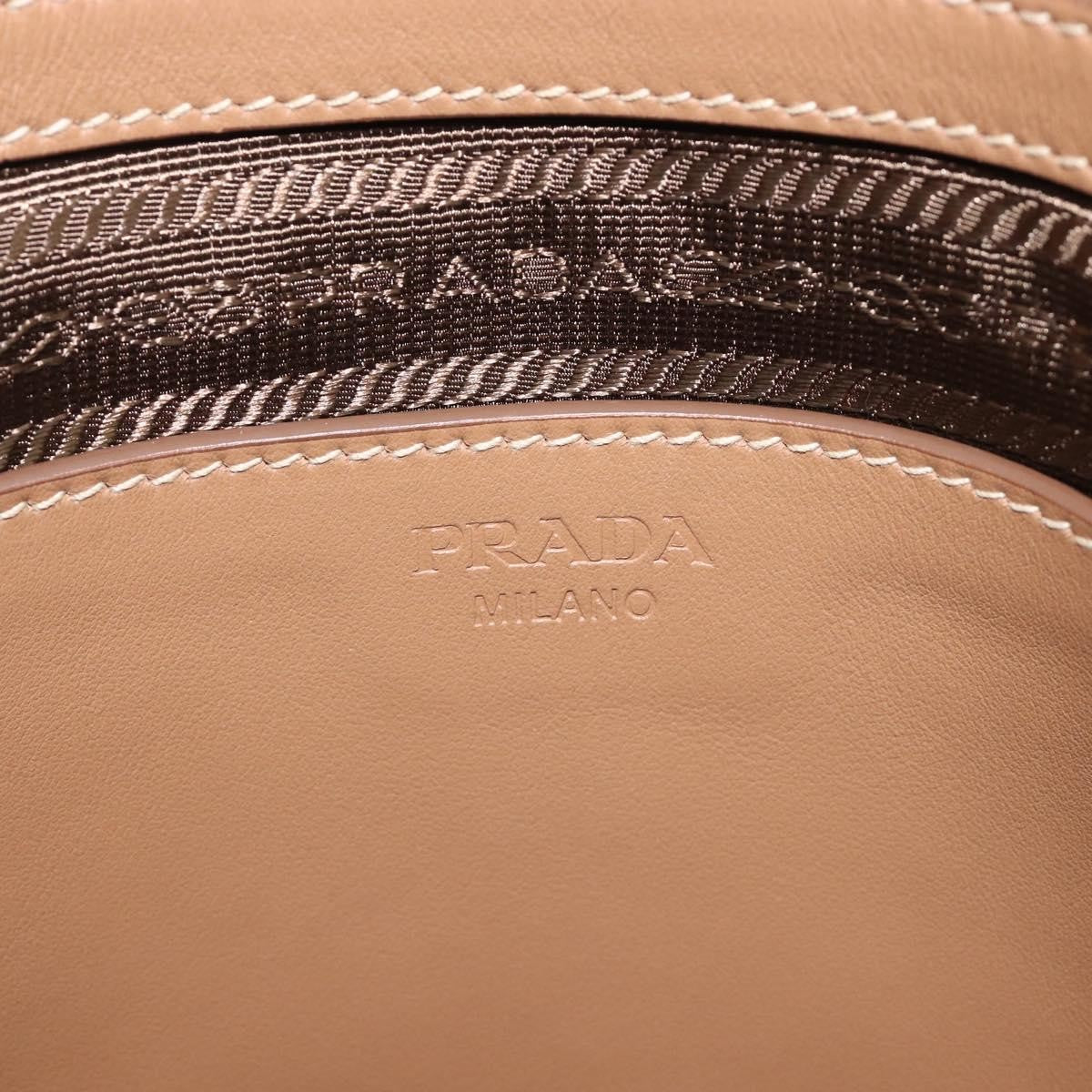 Prada Covered Strap Open City Calfskin Beige Leather Tote Bag Bag (Pre-Owned)