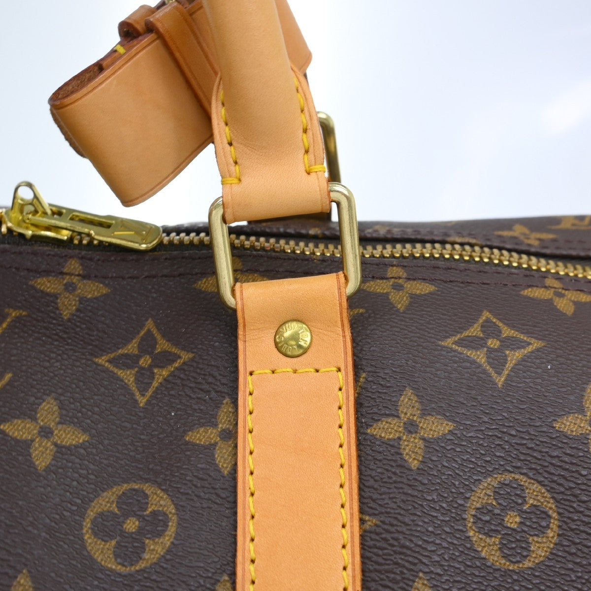 Louis Vuitton Keepall Bandouliere Monogram Canvas Brown Canvas Travel Bag Bag (Pre-Owned)