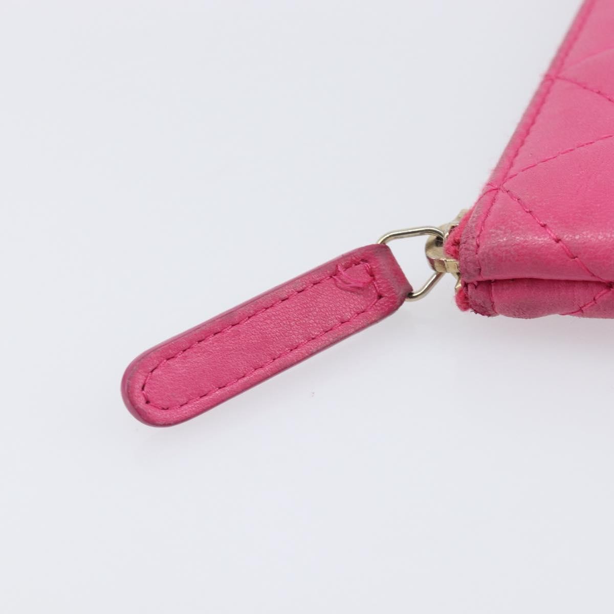 Chanel Cc Zip Coin Purse Quilted Lambskin Pink Leather Wallets Accessory (Pre-Owned)