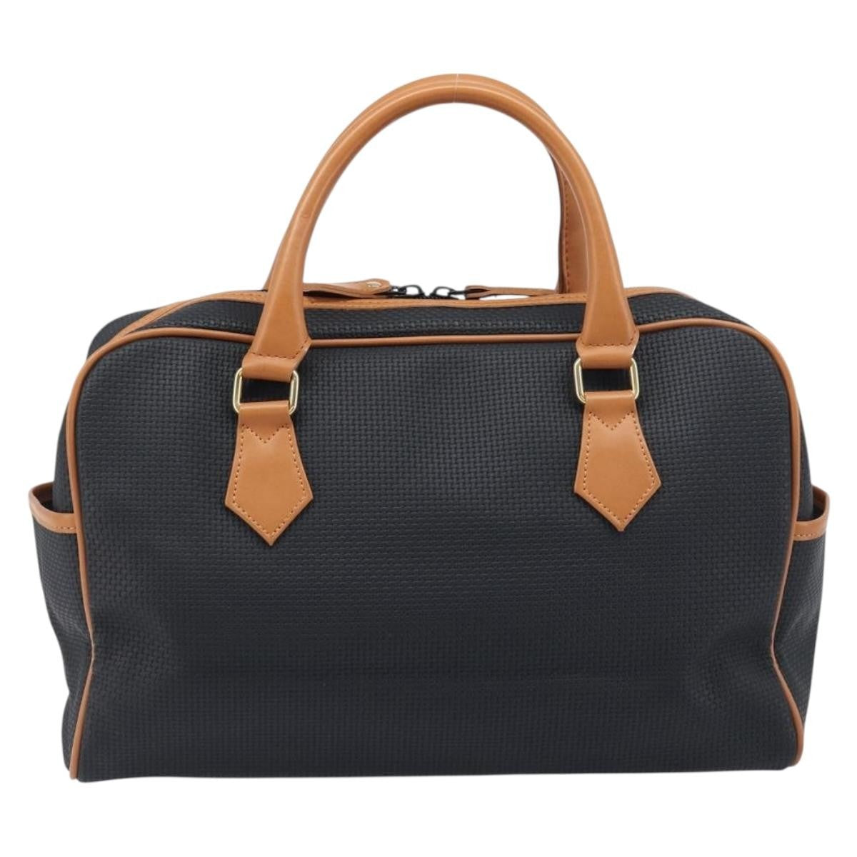 Saint Laurent Boston Bag Canvas Black Canvas Handbag (Pre-Owned)