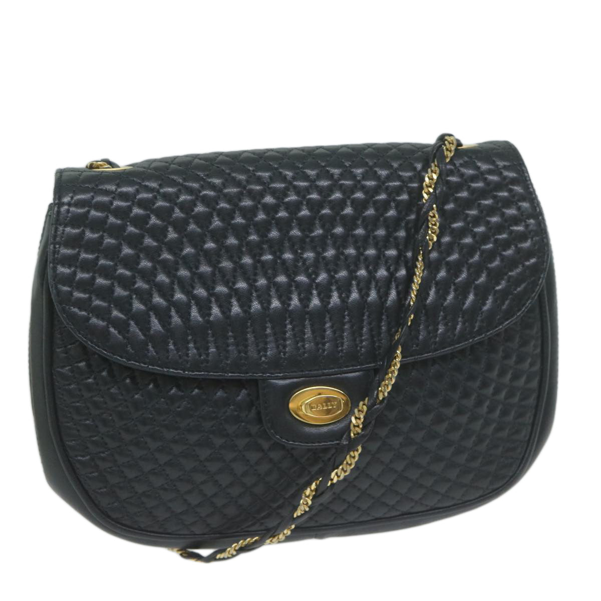 Bally Navy Leather Shoulder Bag (Pre-Owned)
