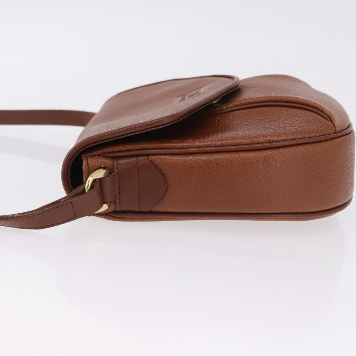 Burberry Flap Shoulder Leather Brown Leather Shoulder Bag Bag (Pre-Owned)