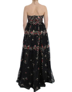 Dolce & Gabbana Elegant Strapless Silk Maxi Women's Dress