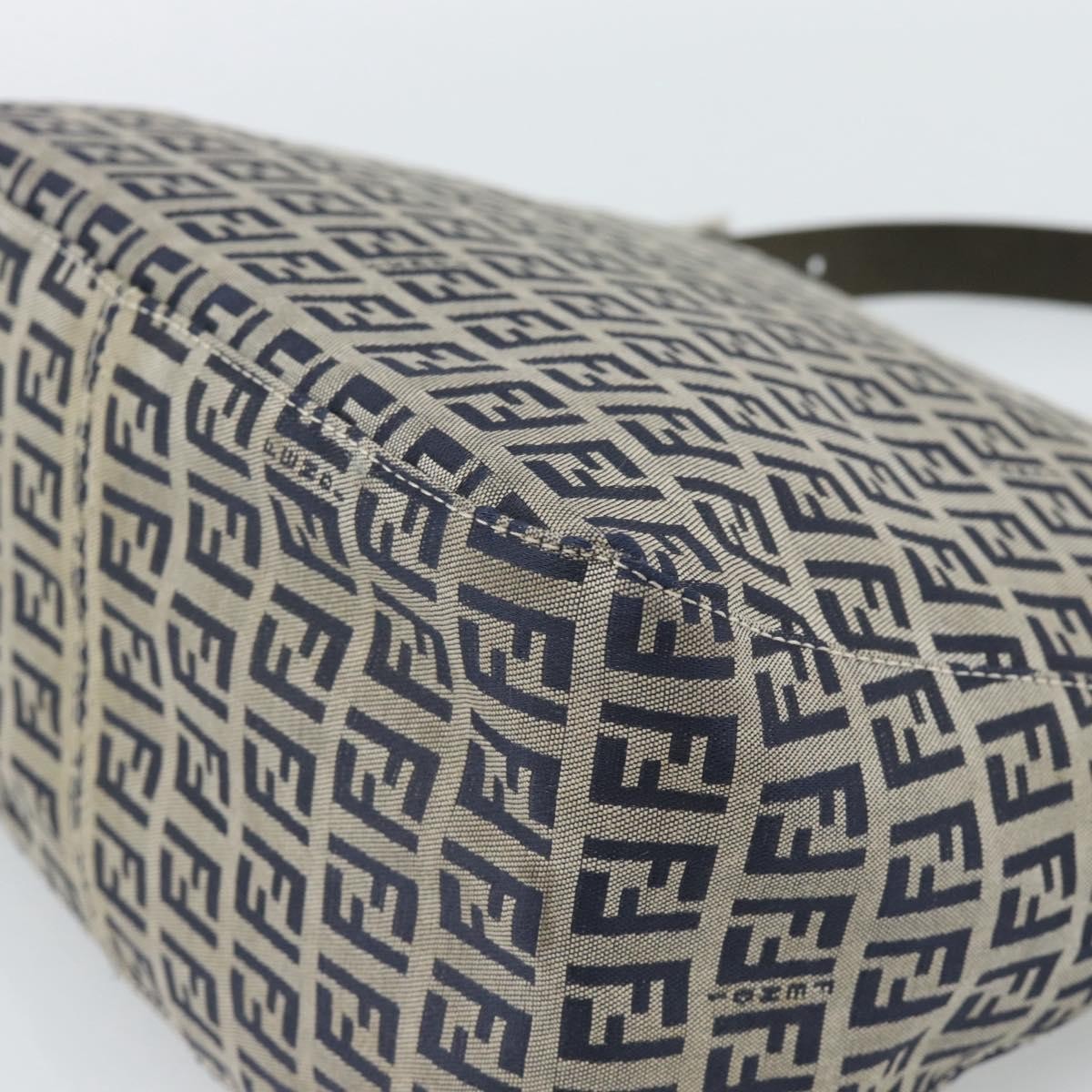 Fendi Baguette Canvas Navy Canvas Shoulder Bag Bag (Pre-Owned)