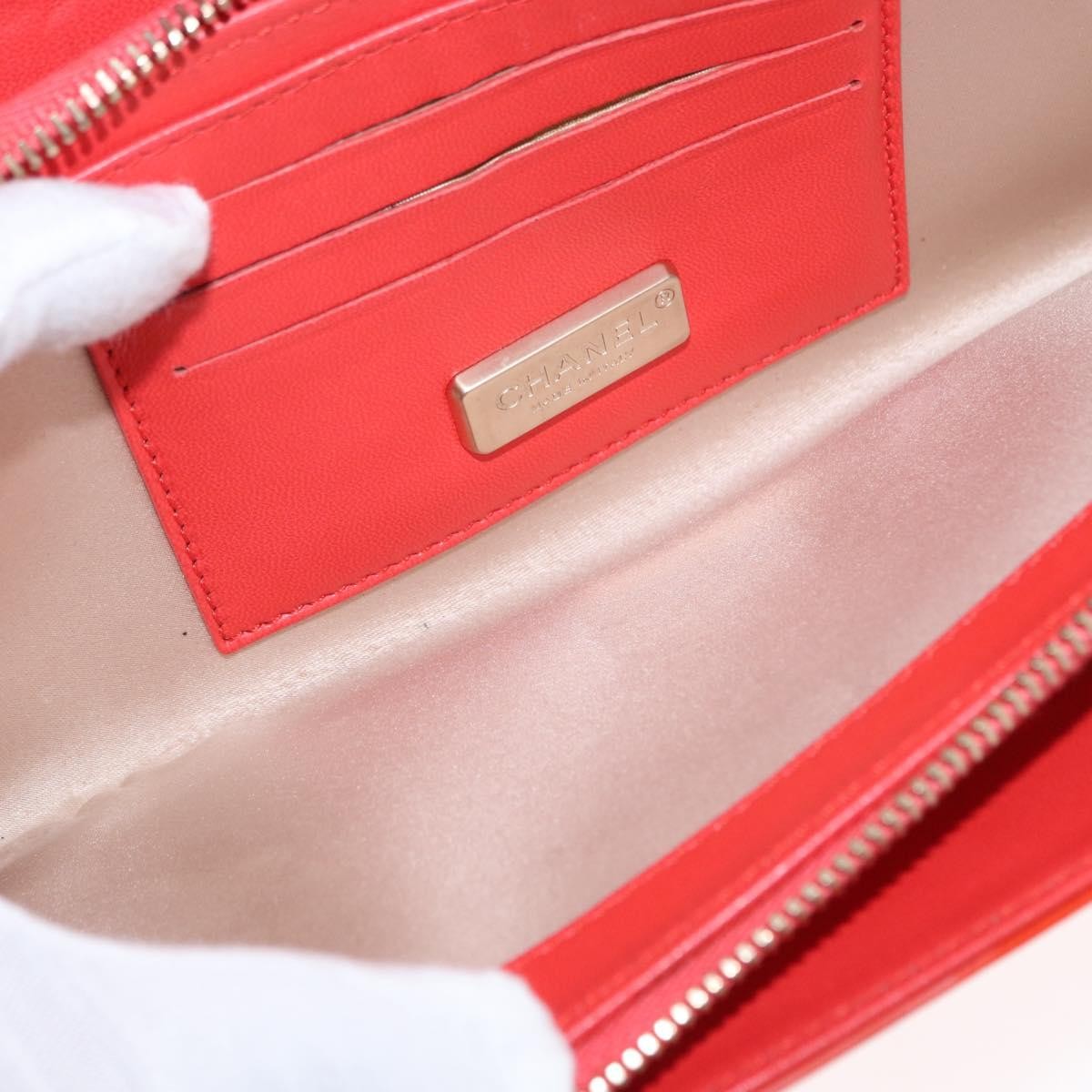 Chanel Mademoiselle Lock Flap Quilted Lambskin Orange Patent_Leather Shoulder Bag Bag (Pre-Owned)