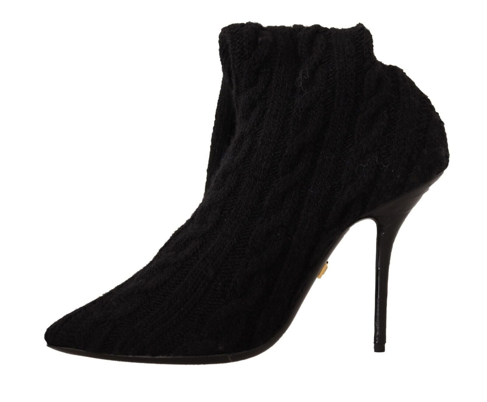 Dolce & Gabbana Black Stretch Socks Knee High Booties Women's Shoes