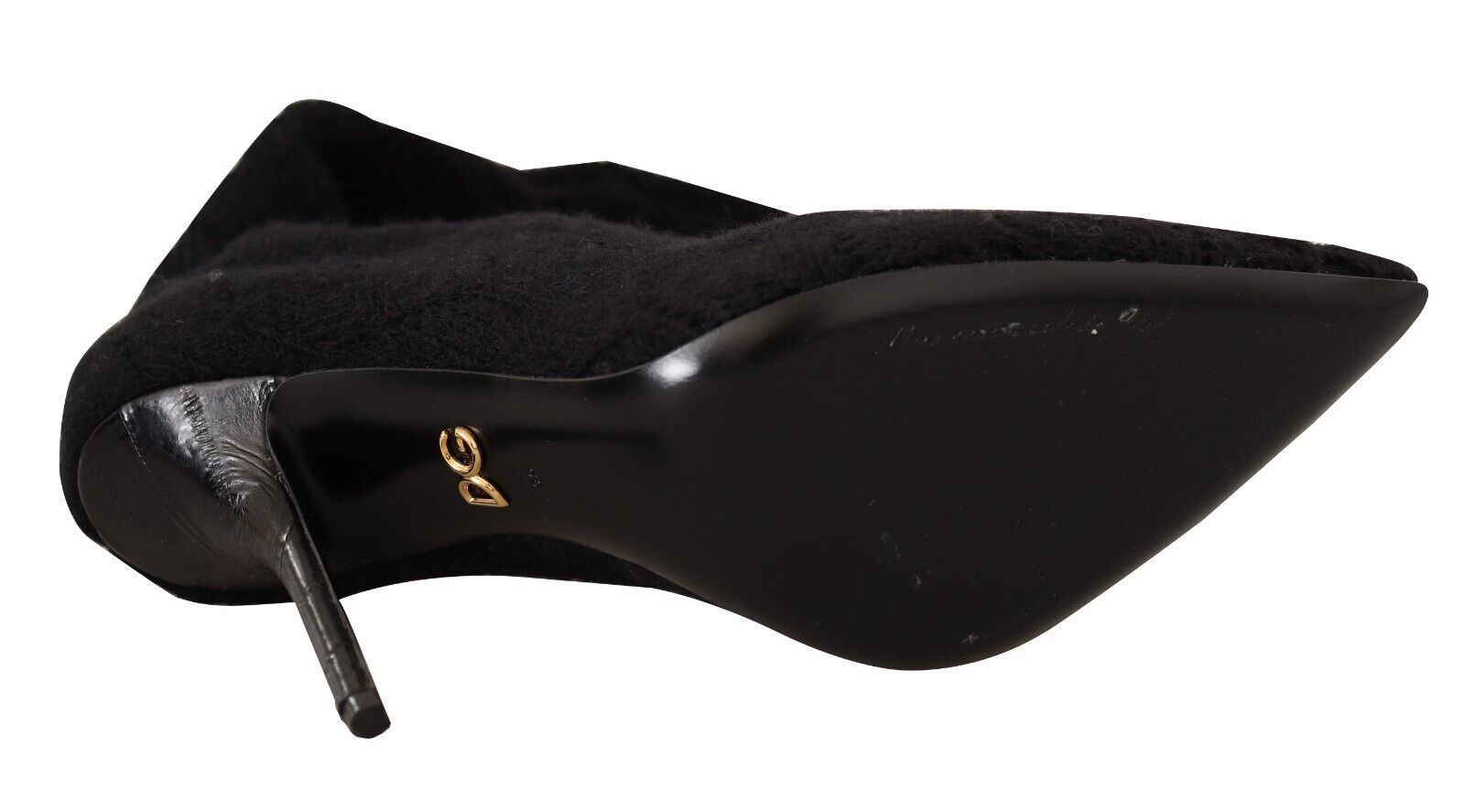 Dolce & Gabbana Black Stretch Socks Knee High Booties Women's Shoes