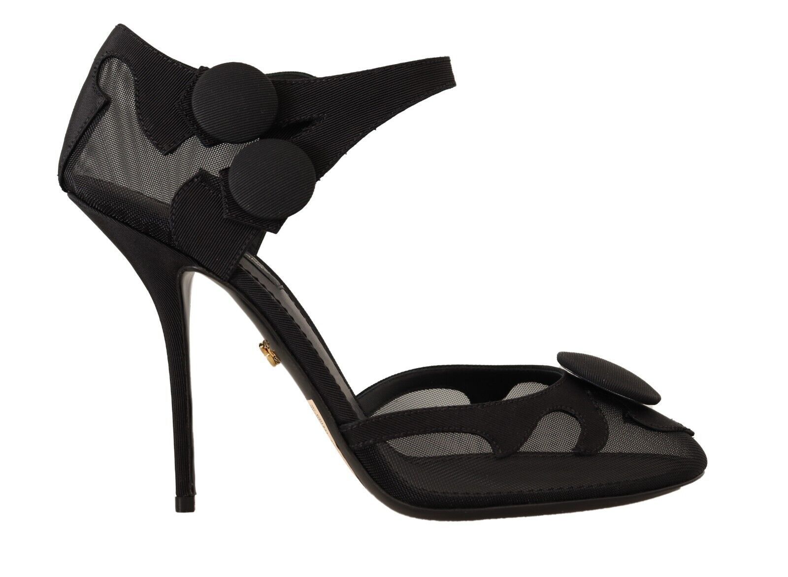 Dolce & Gabbana Elegant Mesh Ankle Strap High Heels Women's Pumps