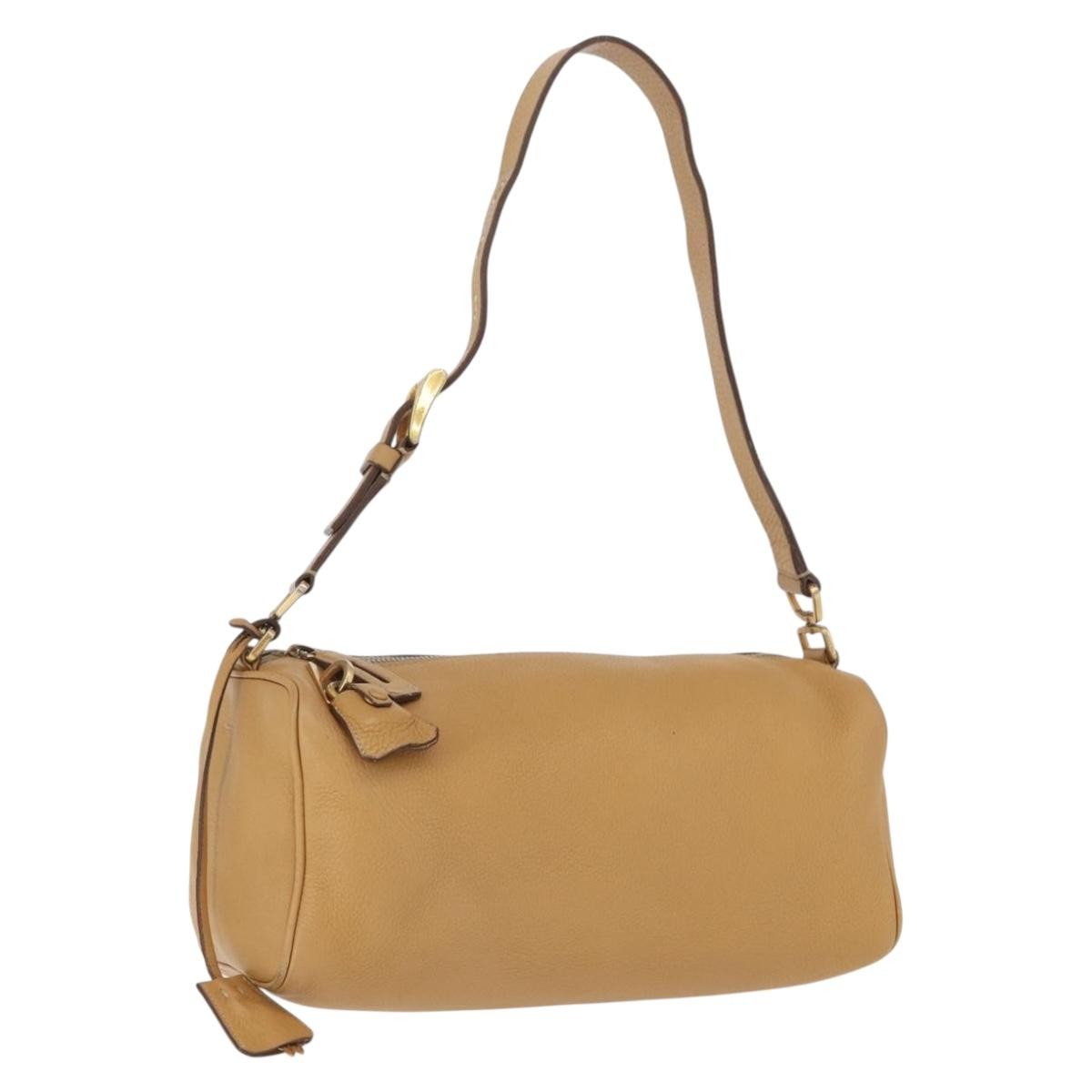 Prada Vintage Leather Brown Leather Shoulder Bag Bag (Pre-Owned)