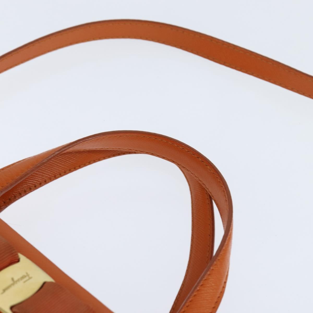 Salvatore Ferragamo Vala Tote Leather Orange Leather Tote Bag Bag (Pre-Owned)