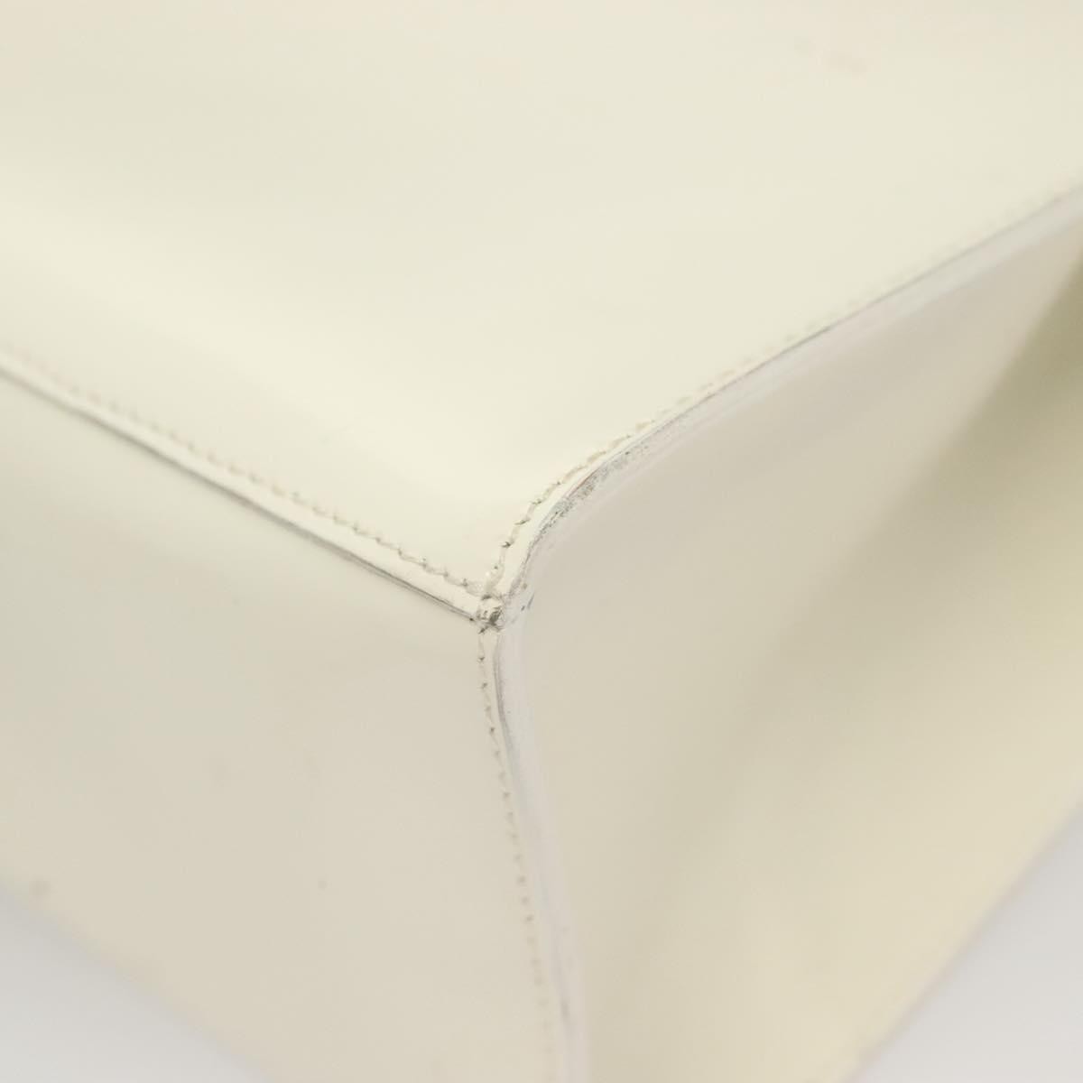 Salvatore Ferragamo Vintage Patent Leather White Patent_Leather Handbag (Pre-Owned)