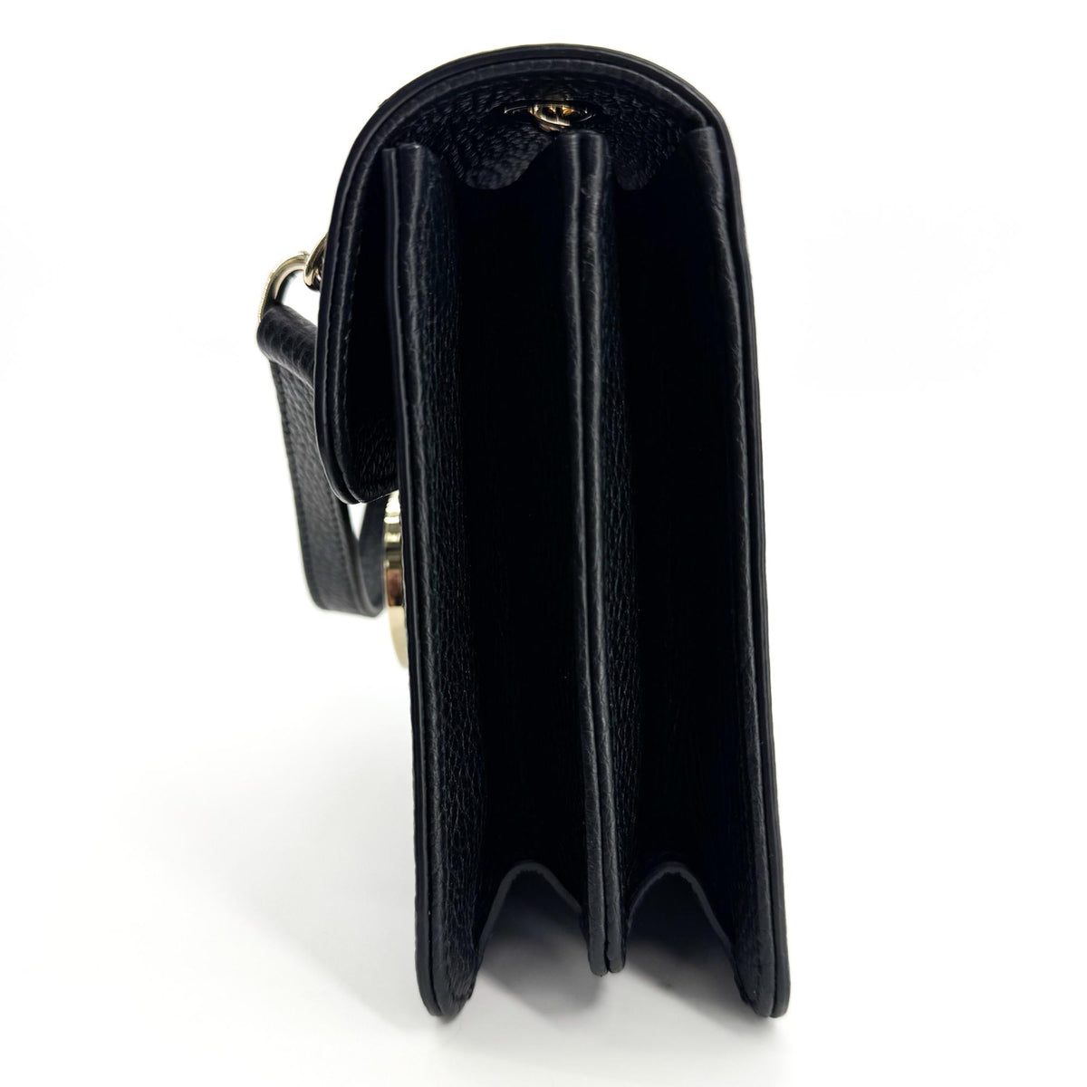 Gucci Interlocking Leather Black Leather Shoulder Bag Bag (Pre-Owned)