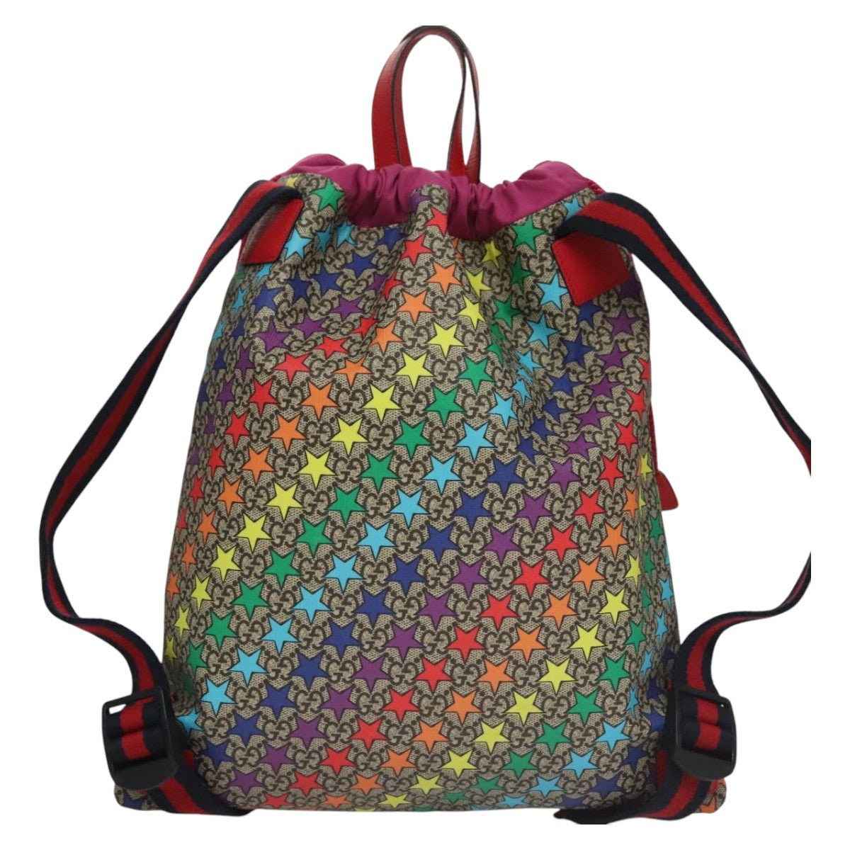 Gucci Children's Drawstring Printed Gg Coated Canvas Multicolour Canvas Backpack Bag (Pre-Owned)