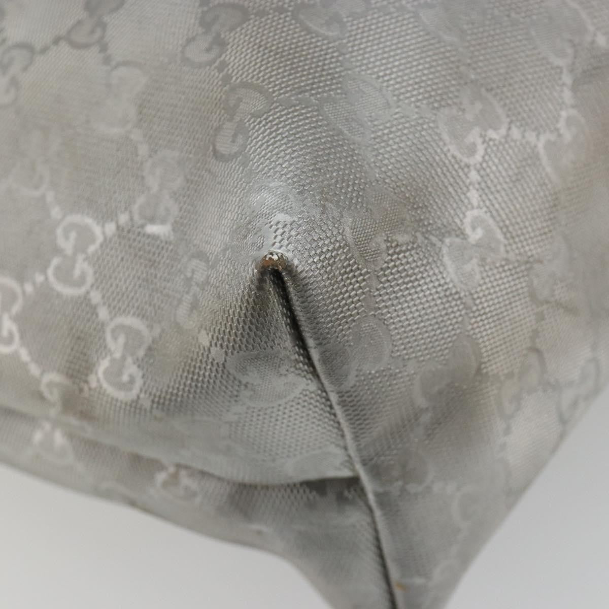 Gucci Plus Tote Gg Imprime Silver Canvas Tote Bag Bag (Pre-Owned)