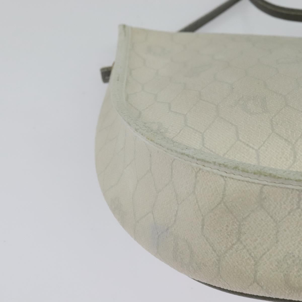 Christian Dior Vintage Honeycomb Canvas White Canvas Shoulder Bag Bag (Pre-Owned)
