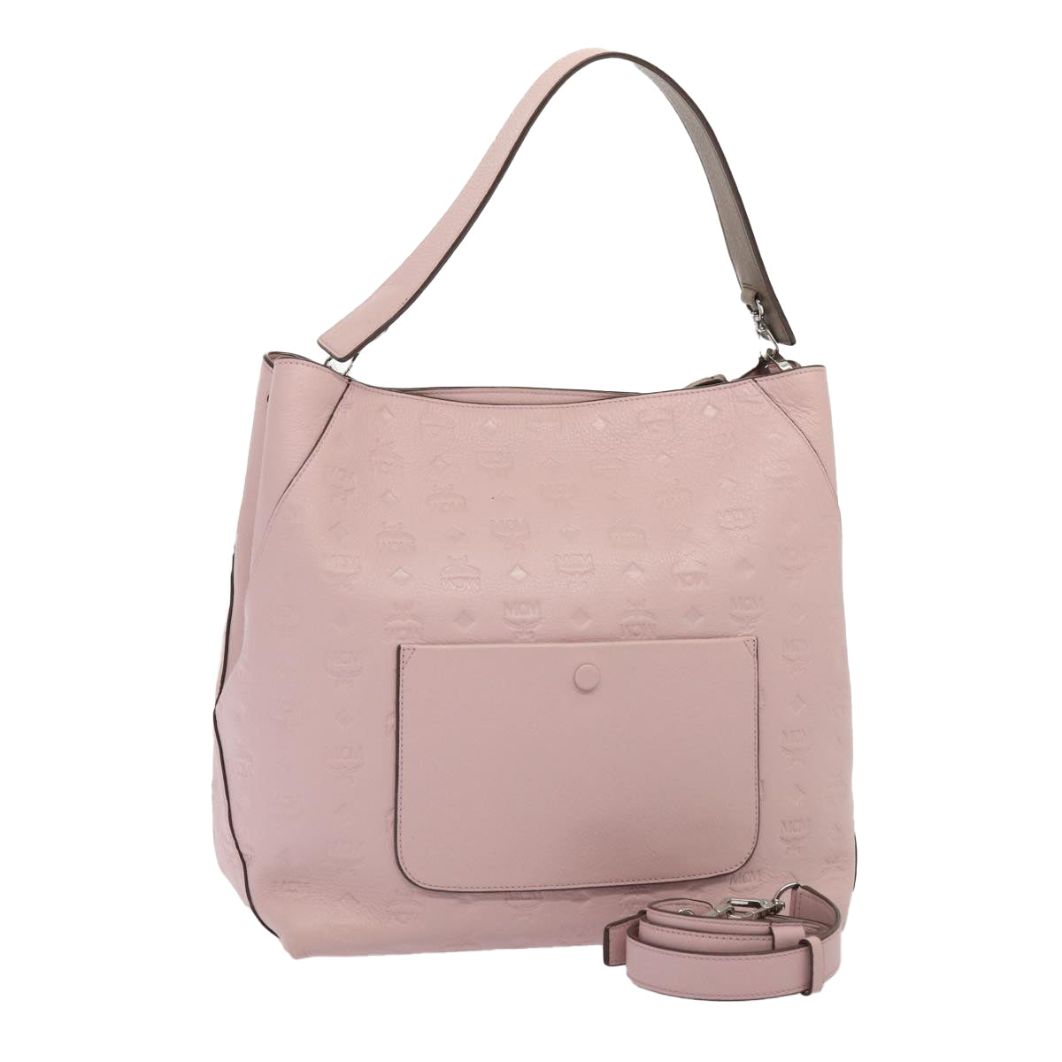 MCM Visetos Pink Leather Shoulder Bag (Pre-Owned)