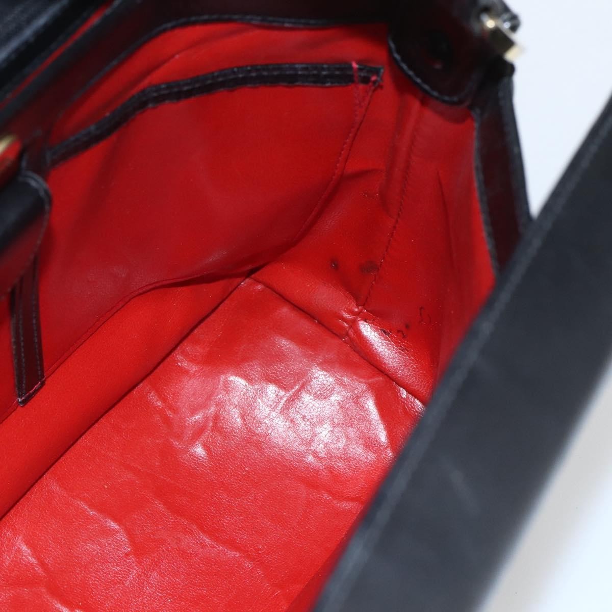 Gucci Vintage Leather Black Leather Handbag (Pre-Owned)