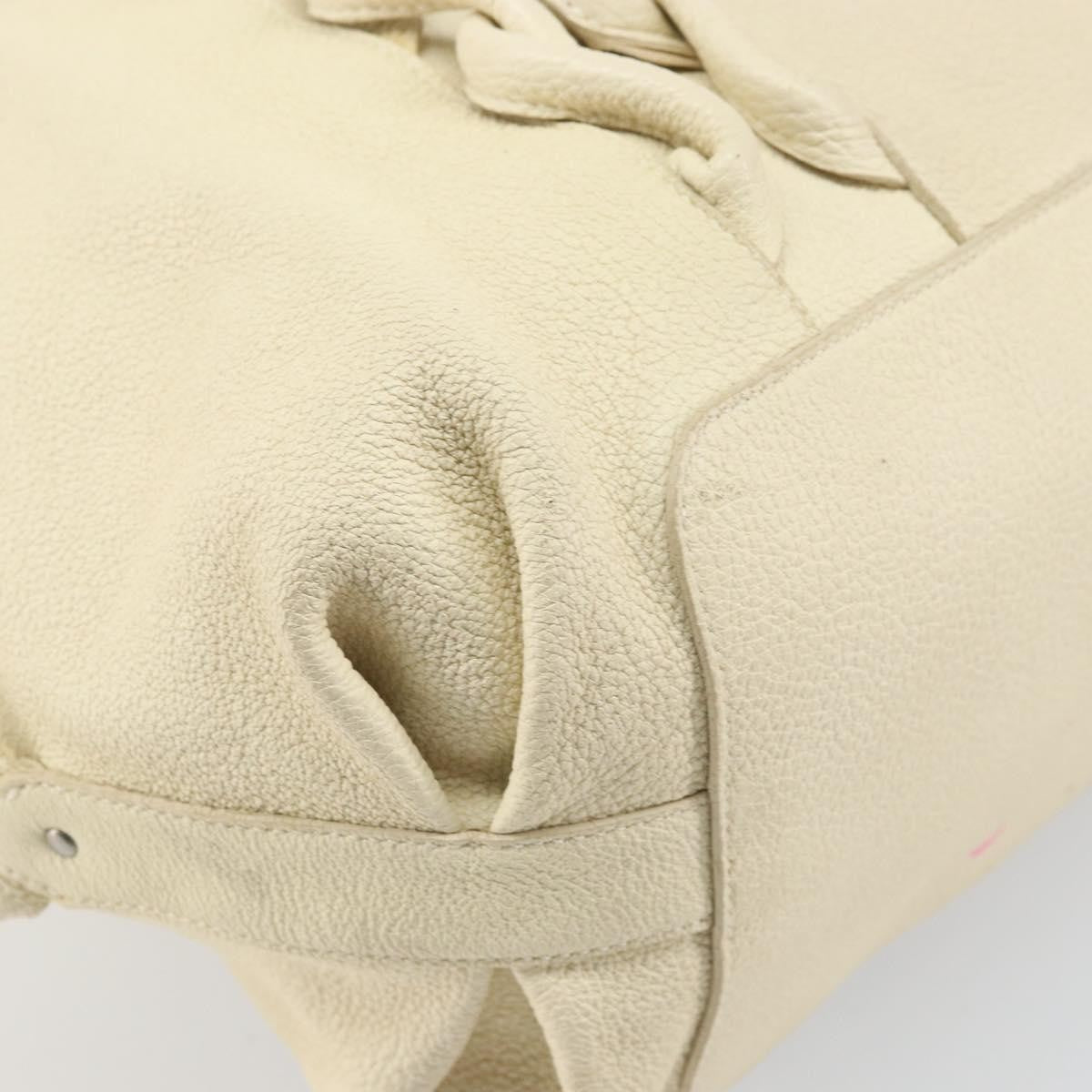 Salvatore Ferragamo Gancini Tote Leather Beige Leather Tote Bag Bag (Pre-Owned)