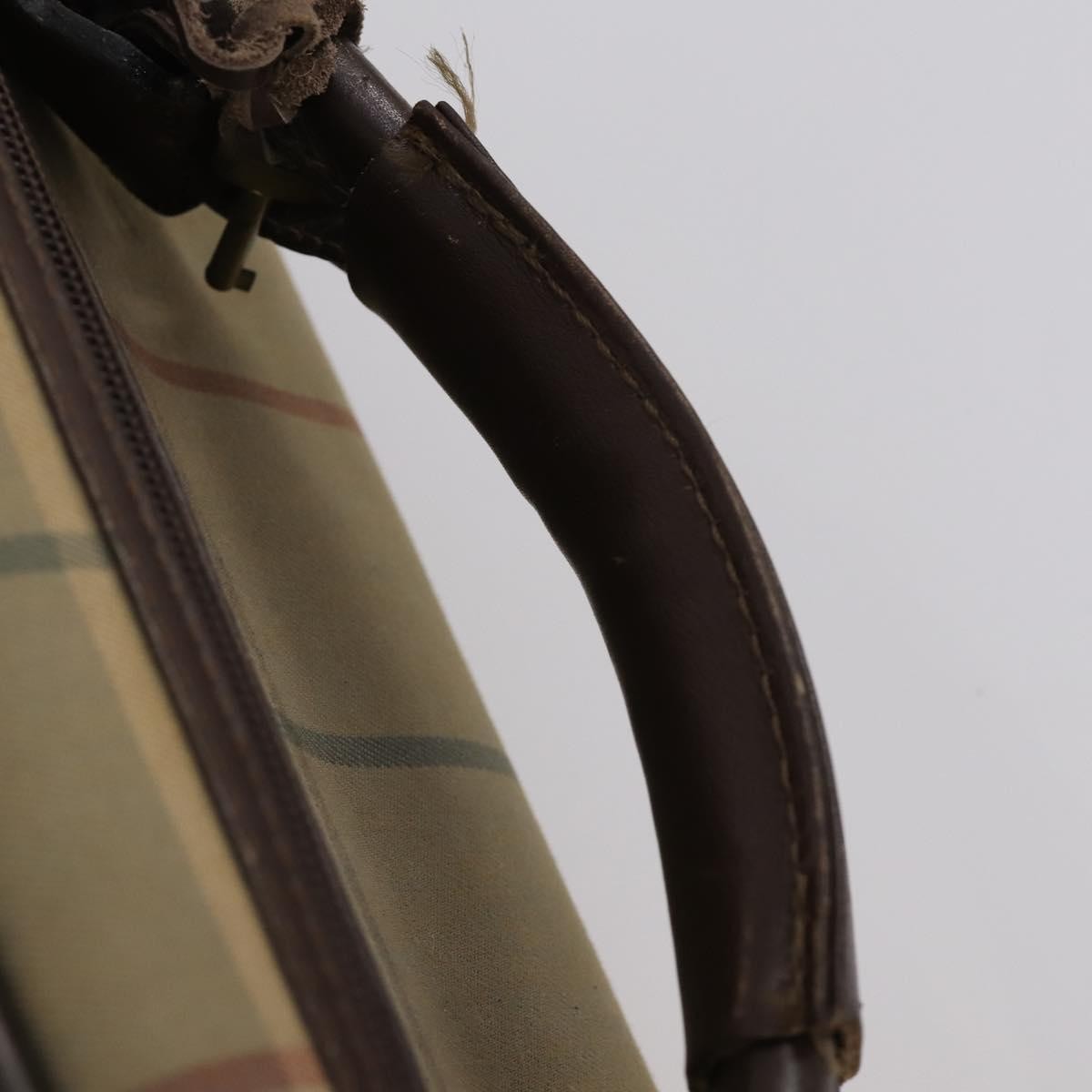 Burberry Nova Check Boston Canvas Beige Canvas Travel Bag Bag (Pre-Owned)