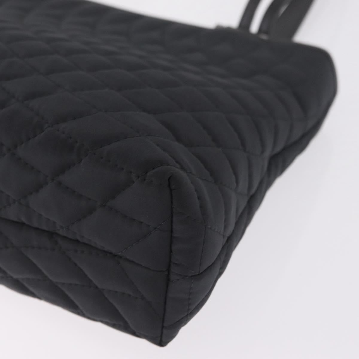 Bally Handbag Quilted Nylon Black Nylon Handbag (Pre-Owned)