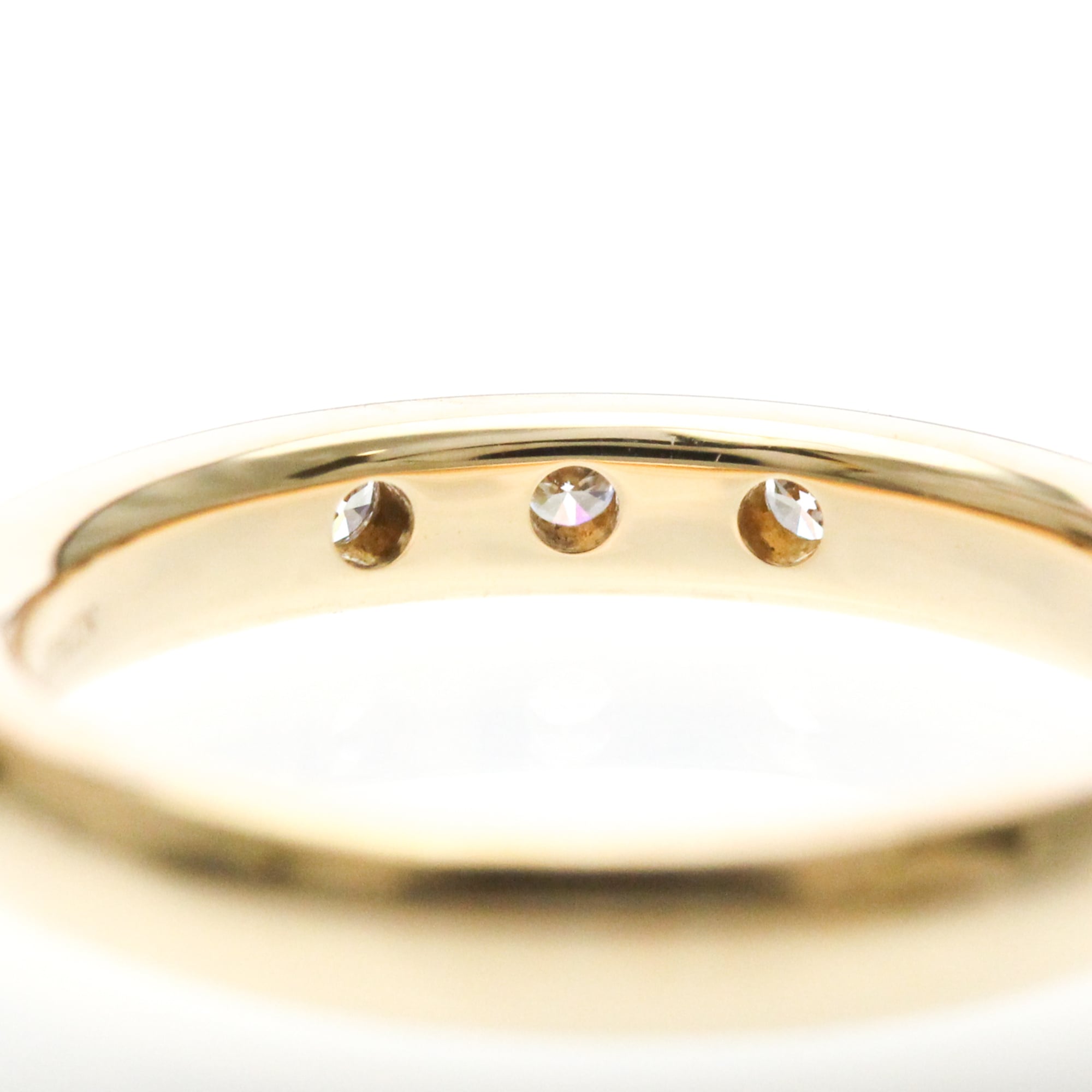 Tiffany & Co. Elsa Peretti 3 Diamond Stacking Band 18K Rose Gold With Diamonds Gold Rose_Gold Ring Jewelry (Pre-Owned)