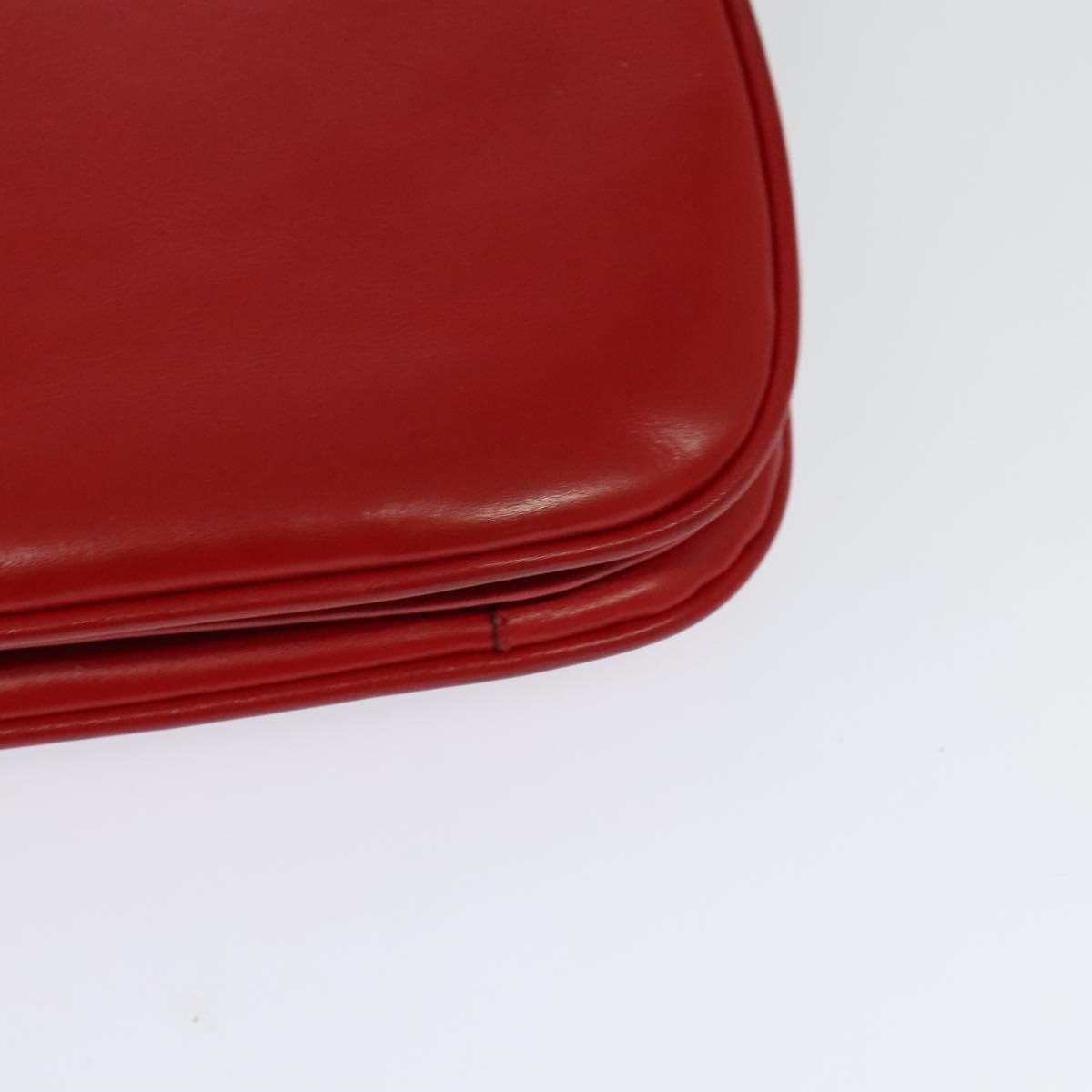 Celine Vintage Triomphe Shoulder Leather Red Leather Shoulder Bag Bag (Pre-Owned)