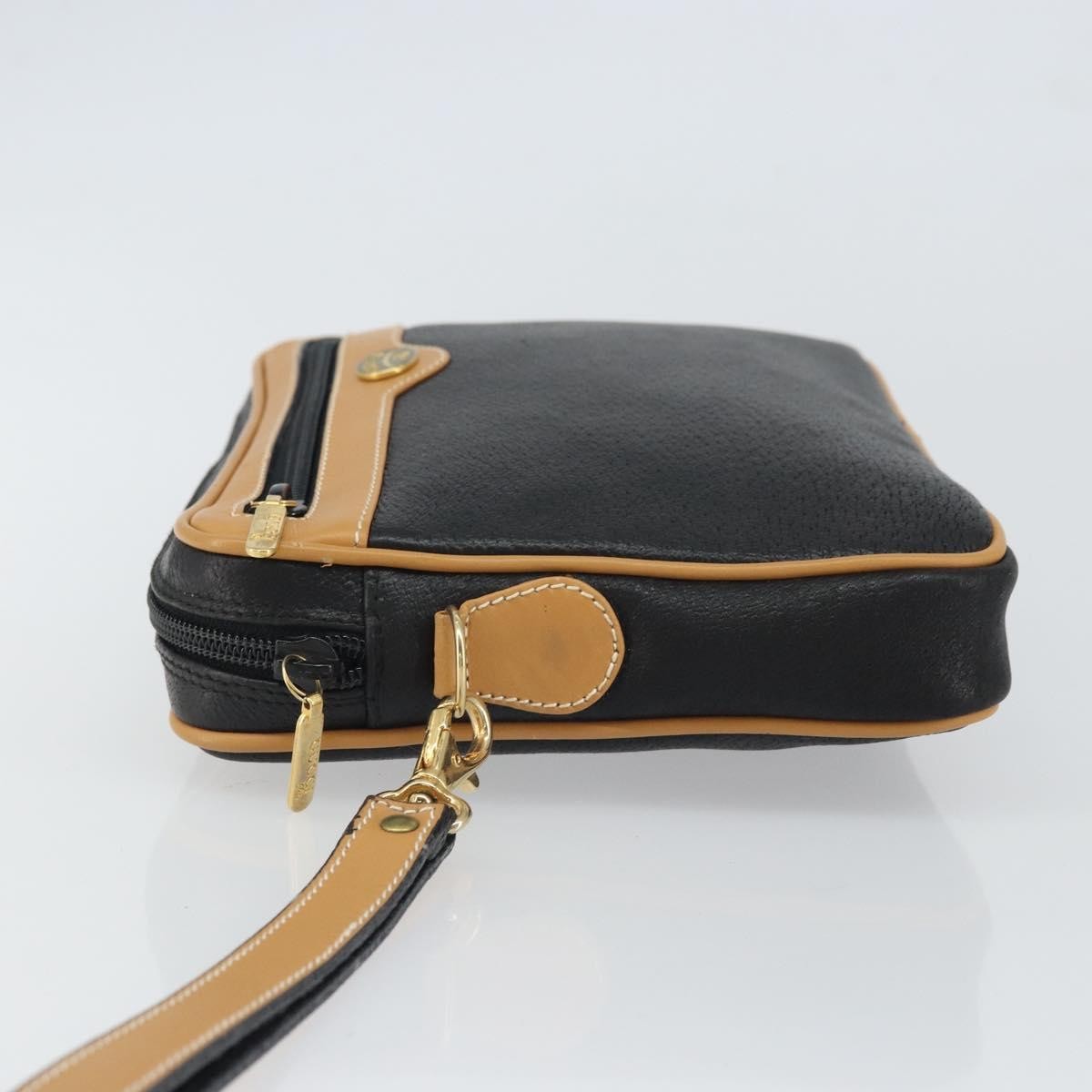 Gucci Vintage Clutch Leather Black Leather Clutche & Pouche Bag (Pre-Owned)
