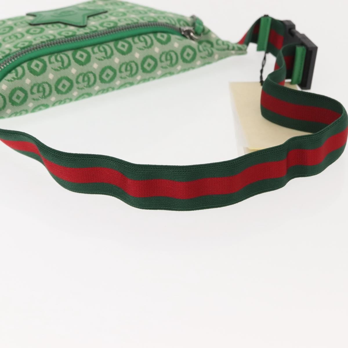 Gucci Waist Pouch Belt Gg Canvas And Leather Green Canvas Clutche & Pouche Bag (Pre-Owned)