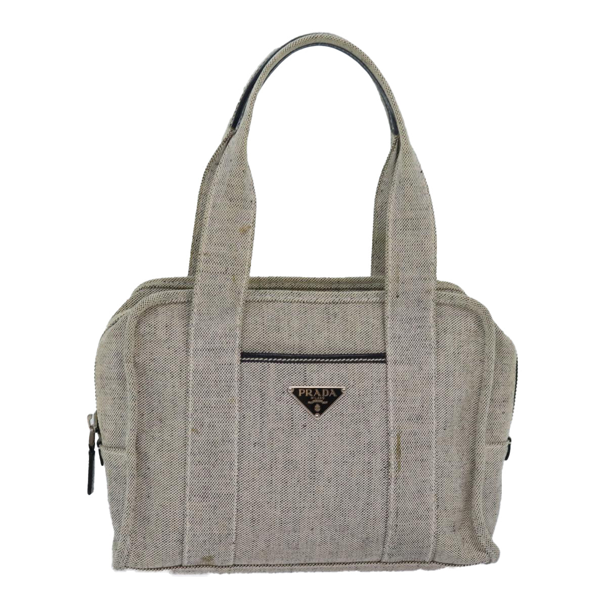 Prada Grey Canvas Handbag (Pre-Owned)
