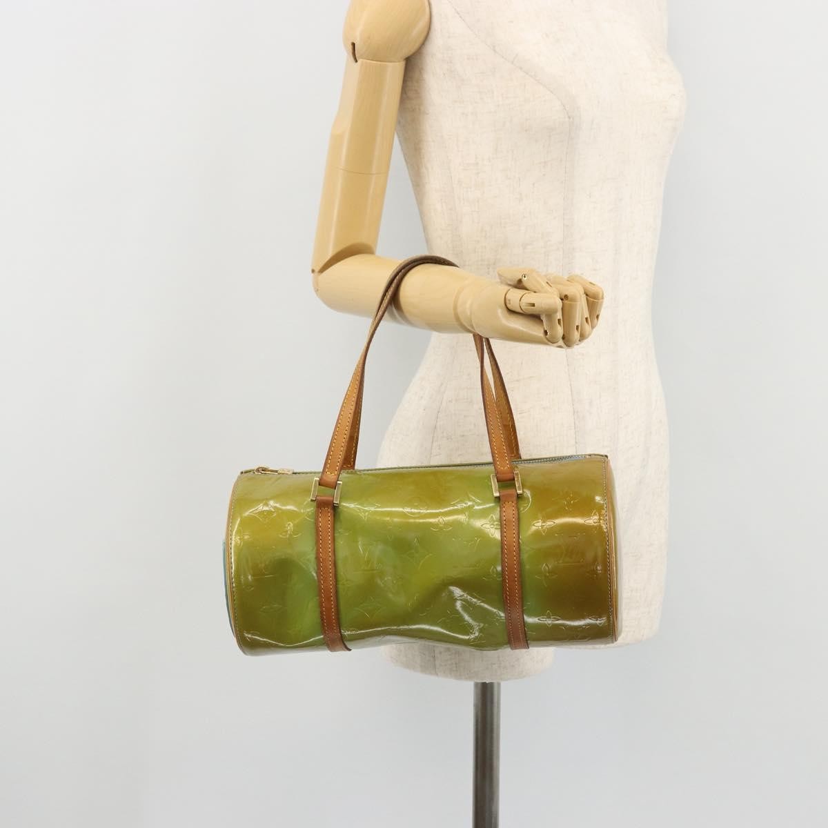Louis Vuitton Bedford Monogram Vernis Green Patent_Leather Handbag (Pre-Owned)