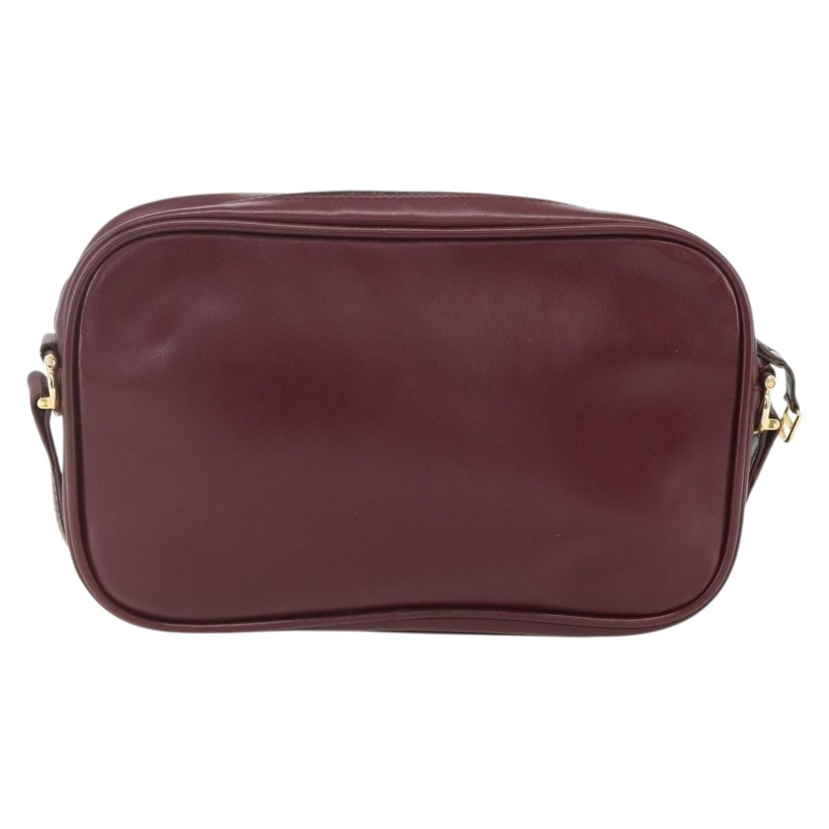 Cartier Must De Cartier Leather Burgundy Leather Shoulder Bag Bag (Pre-Owned)