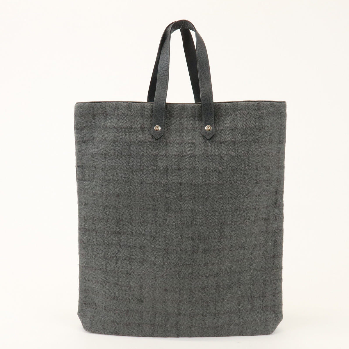 Hermes Ahmedabad Woven Leather And Canvas Gray Canvas Tote Bag Bag (Pre-Owned)
