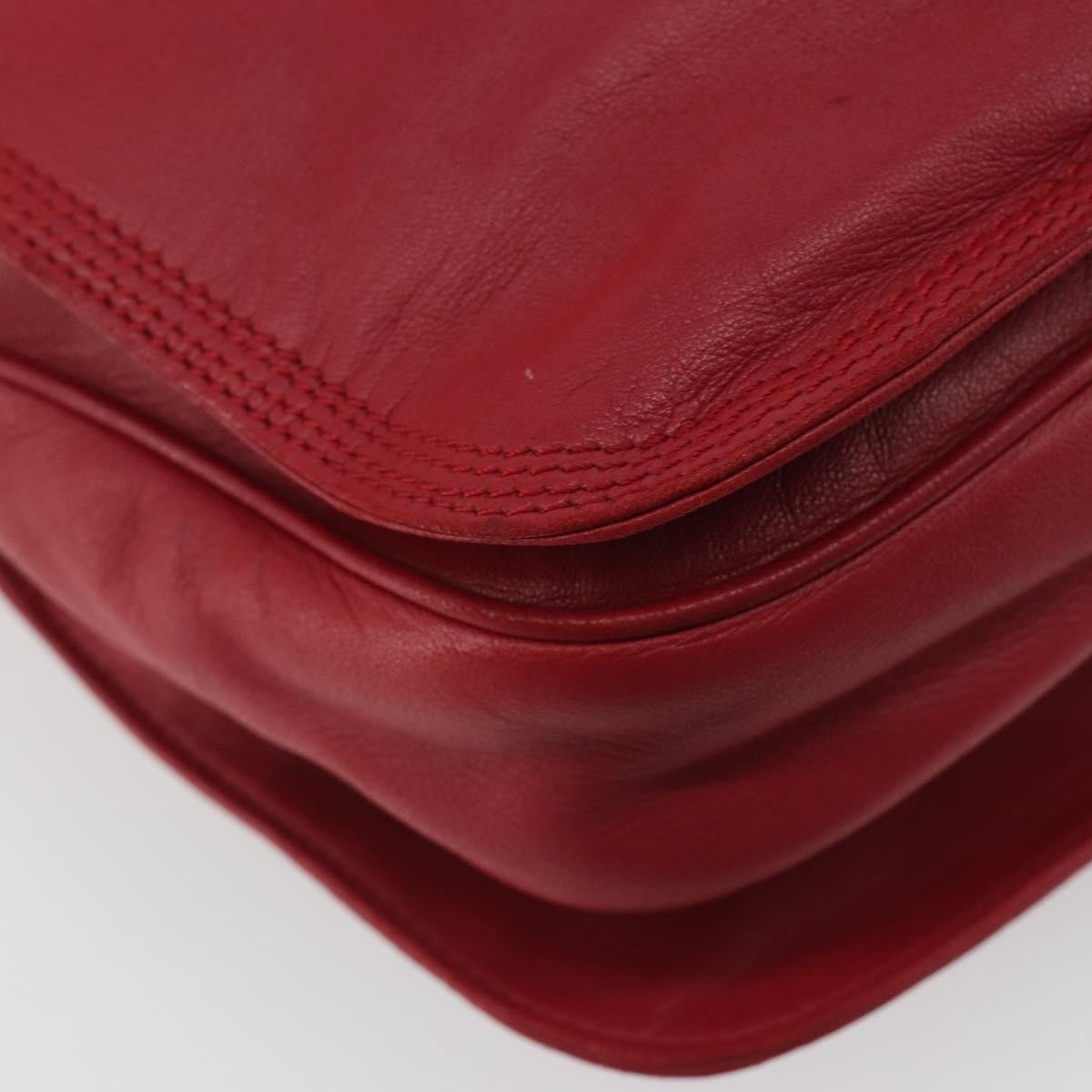 Loewe Anagram Leather Red Leather Shoulder Bag Bag (Pre-Owned)