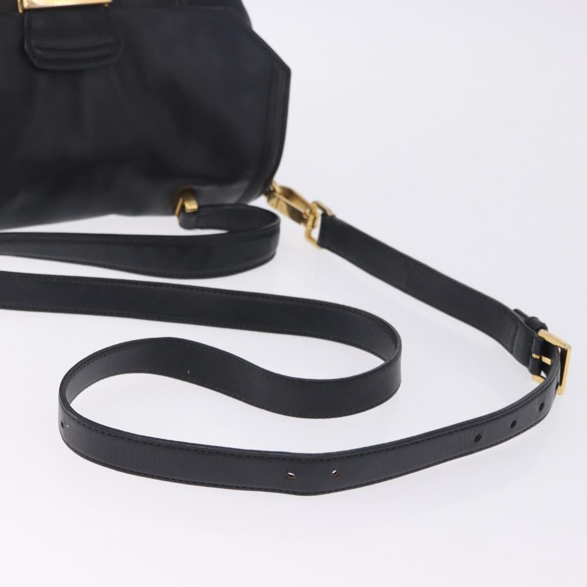 Miu Miu Convertible Flap Top Handle Vitello Soft Black Leather Handbag (Pre-Owned)