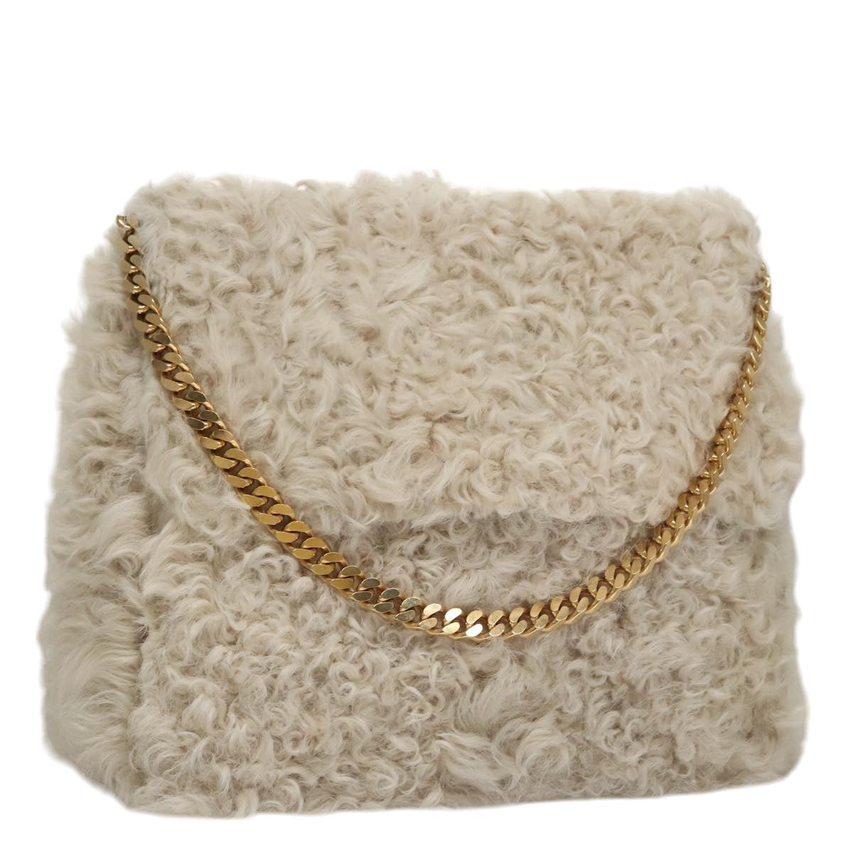 Céline Beige Faux Fur Shoulder Bag (Pre-Owned)