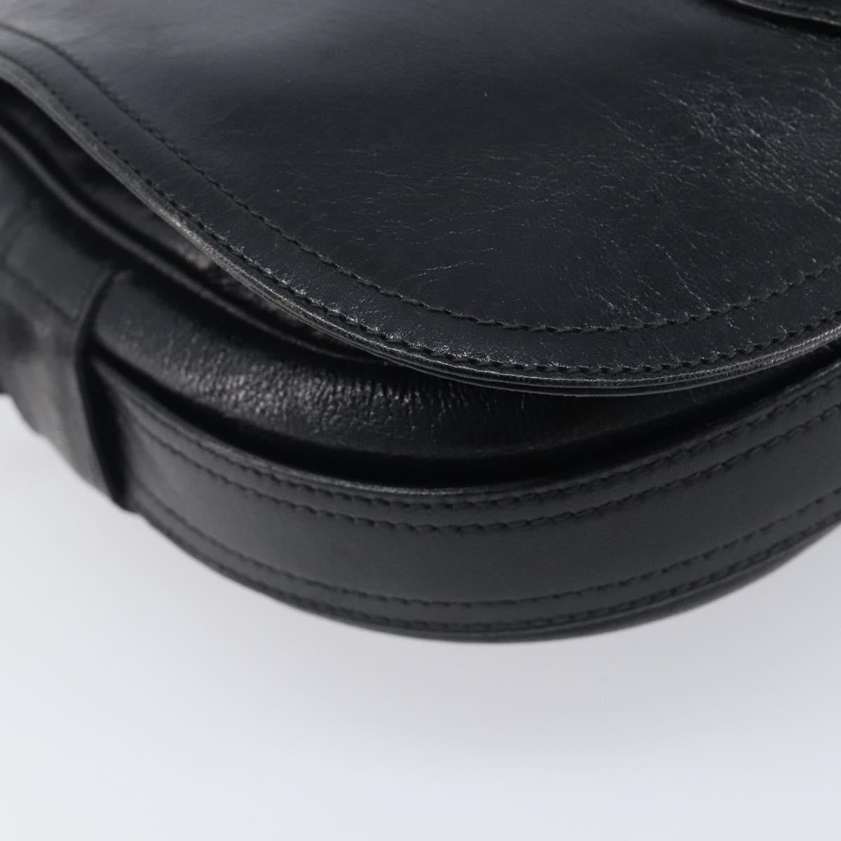 Celine Shoulder Leather Black Leather Shoulder Bag Bag (Pre-Owned)