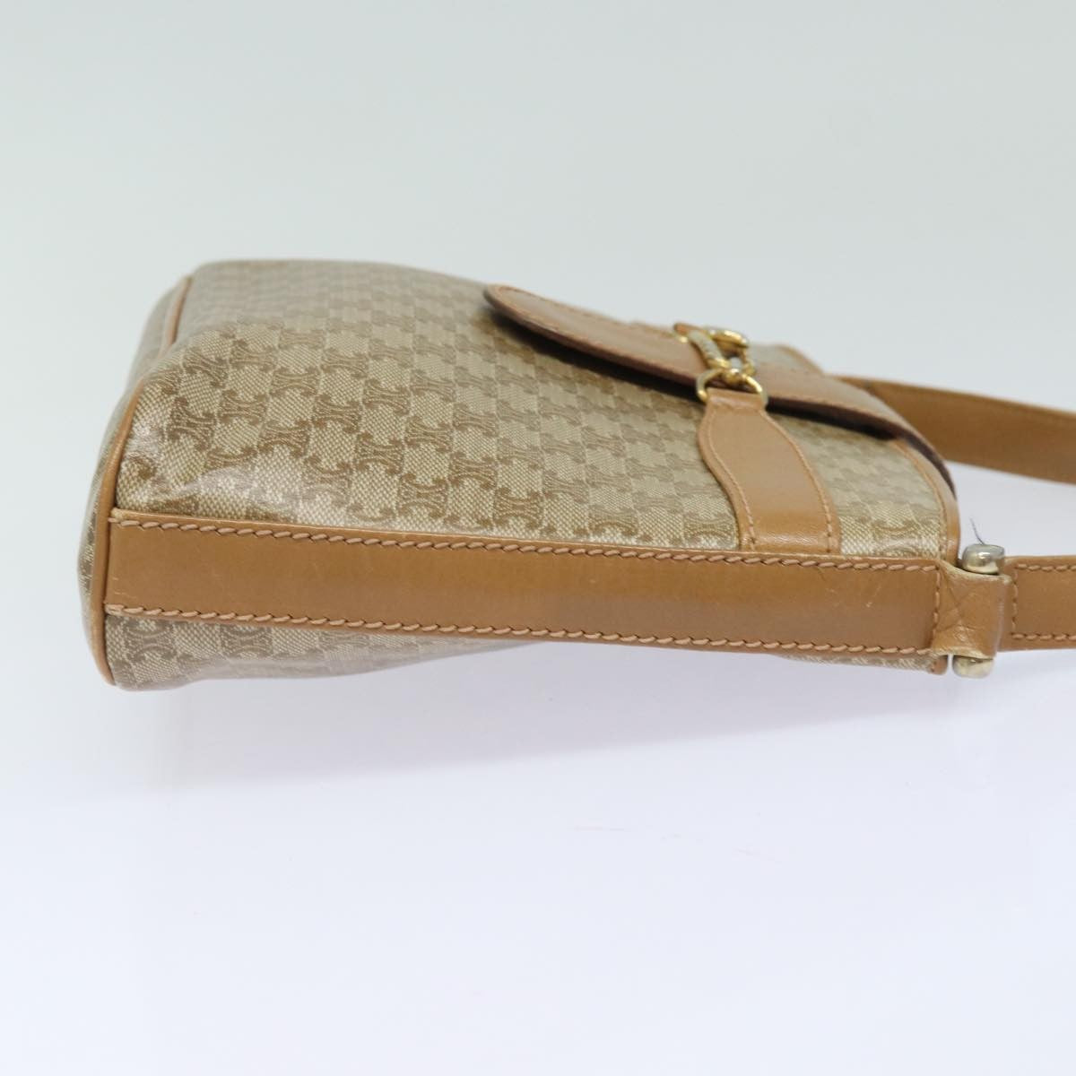 Celine Vintage Macadam Canvas And Leather Beige Canvas Shoulder Bag Bag (Pre-Owned)