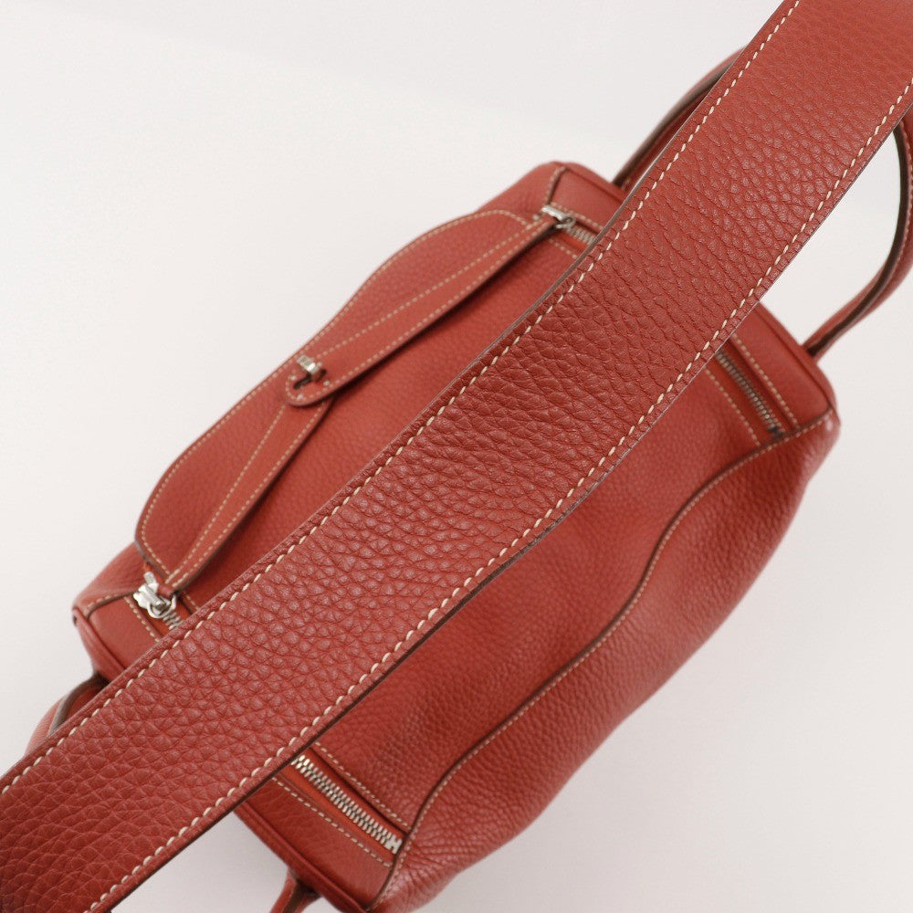 Hermes Lindy Togo Orange Leather Shoulder Bag Bag (Pre-Owned)