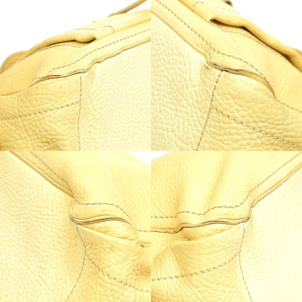 Celine Boogie Satchel Leather Yellow Leather Handbag (Pre-Owned)