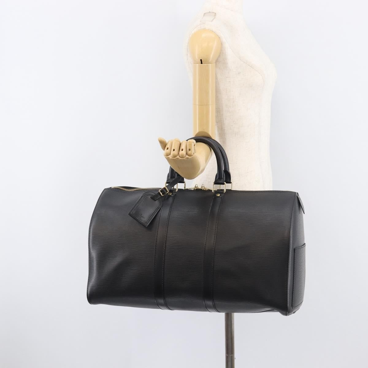 Louis Vuitton Keepall Epi Leather Black Leather Travel Bag Bag (Pre-Owned)