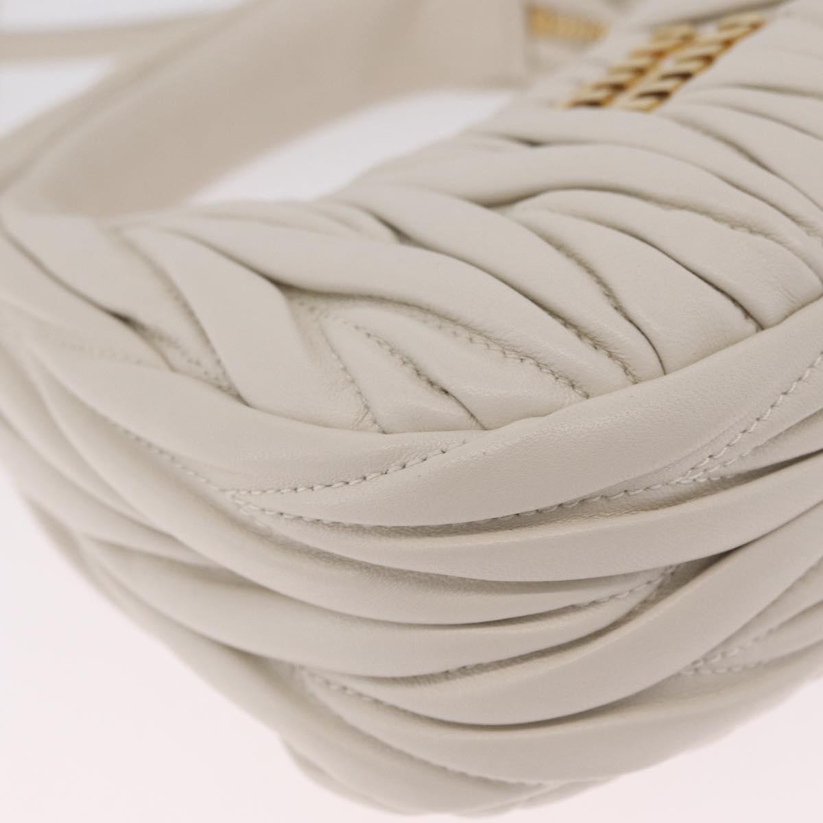 Miu Miu Wander Hobo Matelasse Leather White Leather Shoulder Bag Bag (Pre-Owned)