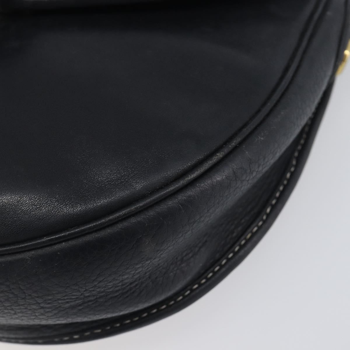 Christian Dior Vintage Cd Logo Leather Navy Leather Shoulder Bag Bag (Pre-Owned)