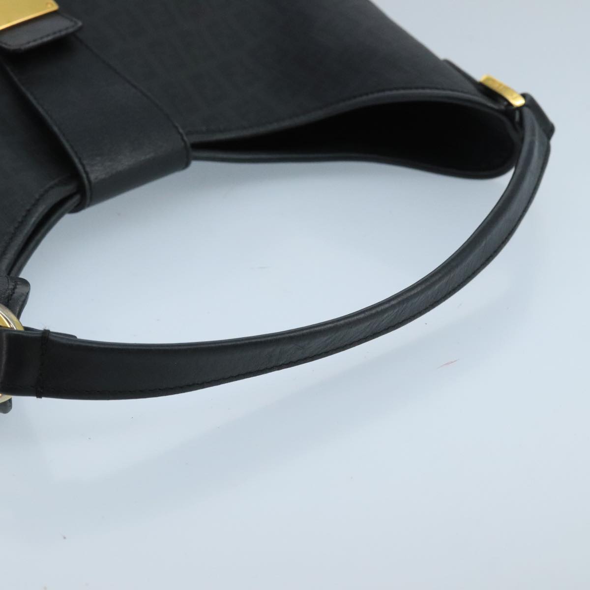 Fendi Zucchino Black Canvas Shoulder Bag (Pre-Owned)