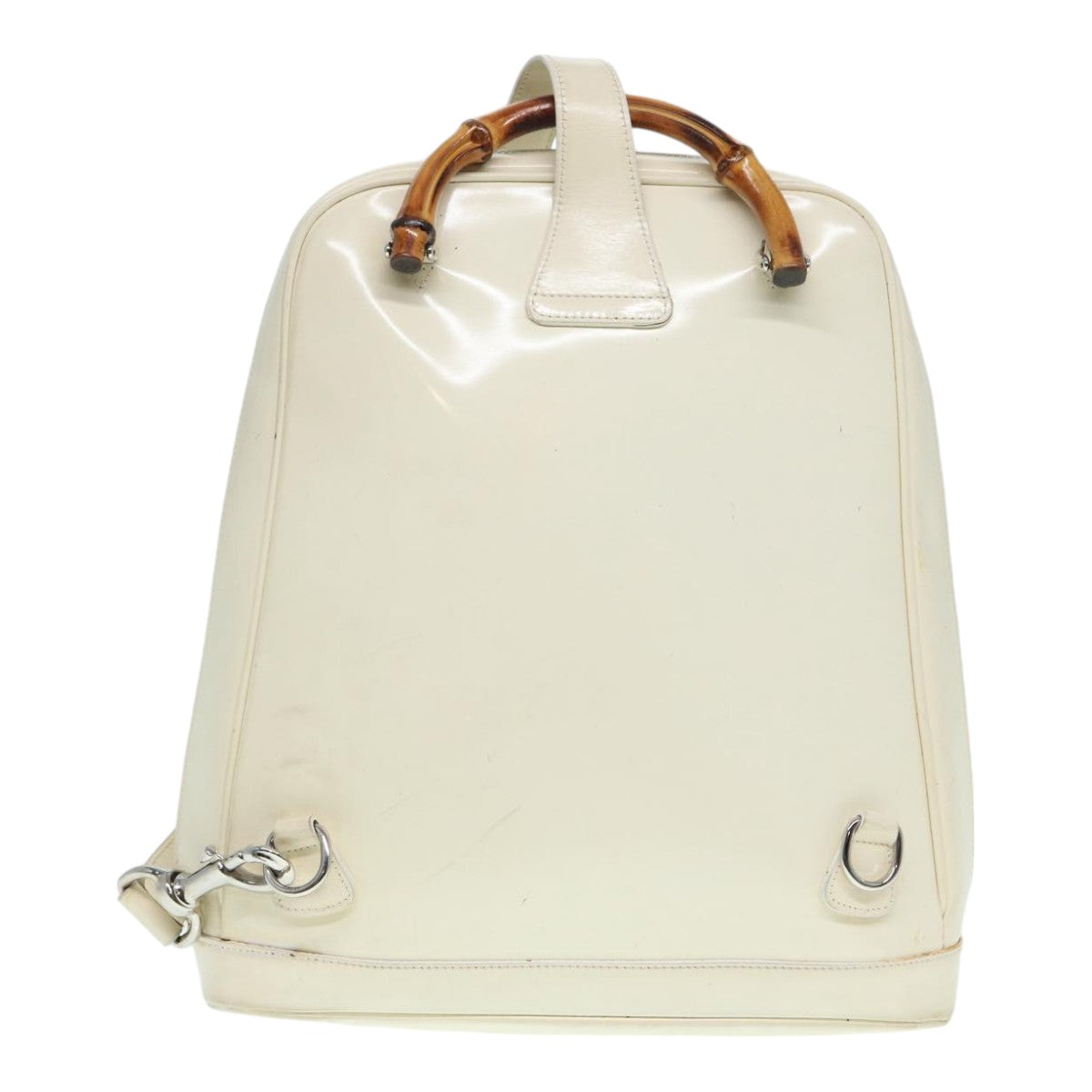 Gucci Bamboo White Leather Shoulder Bag (Pre-Owned)