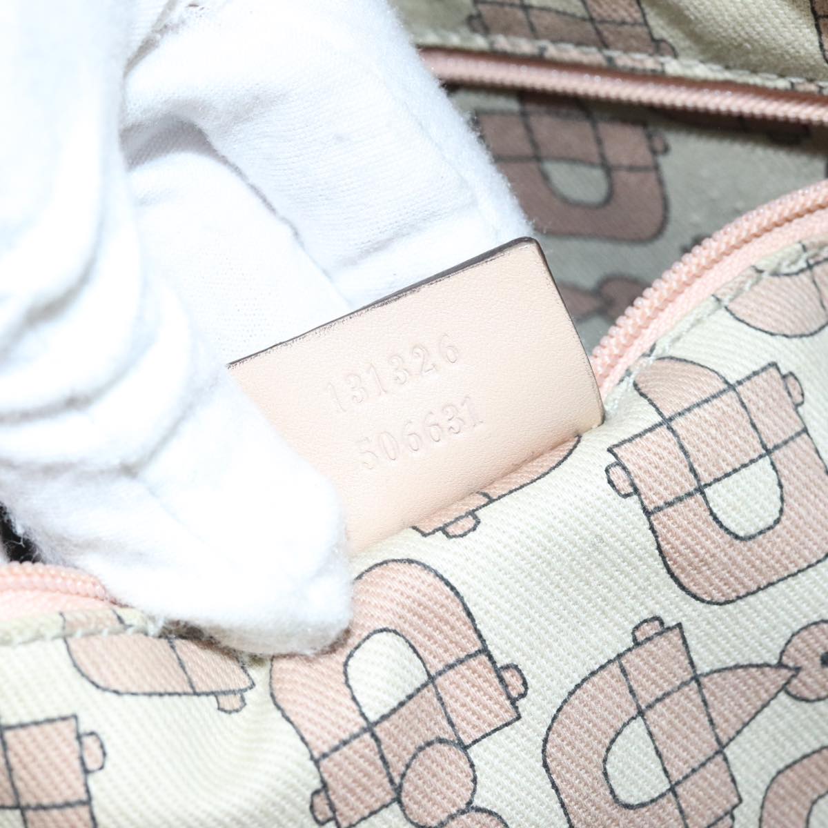 Gucci Guccissima Beige Canvas Shoulder Bag (Pre-Owned)
