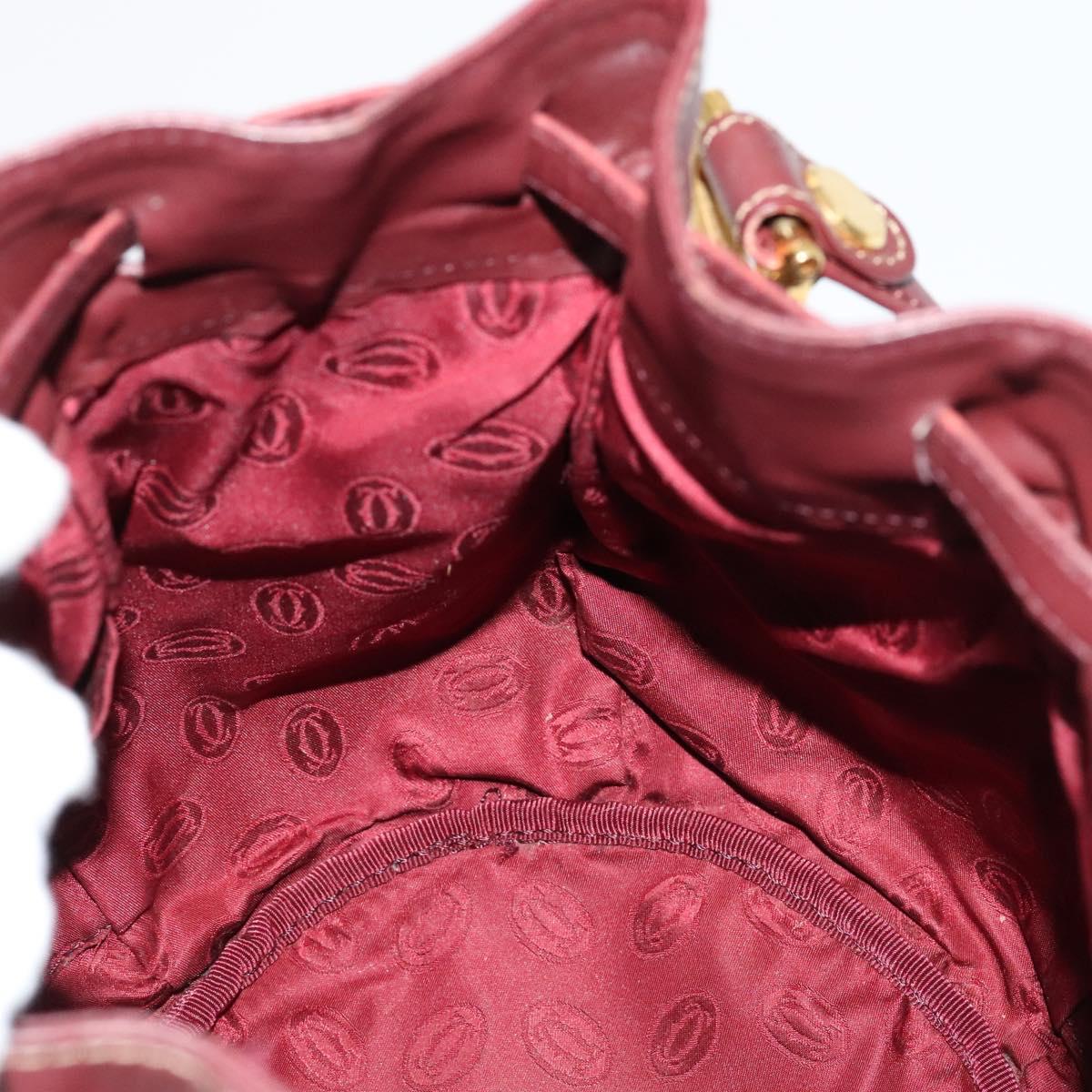 Cartier Must De Cartier Burgundy Leather Shoulder Bag (Pre-Owned)